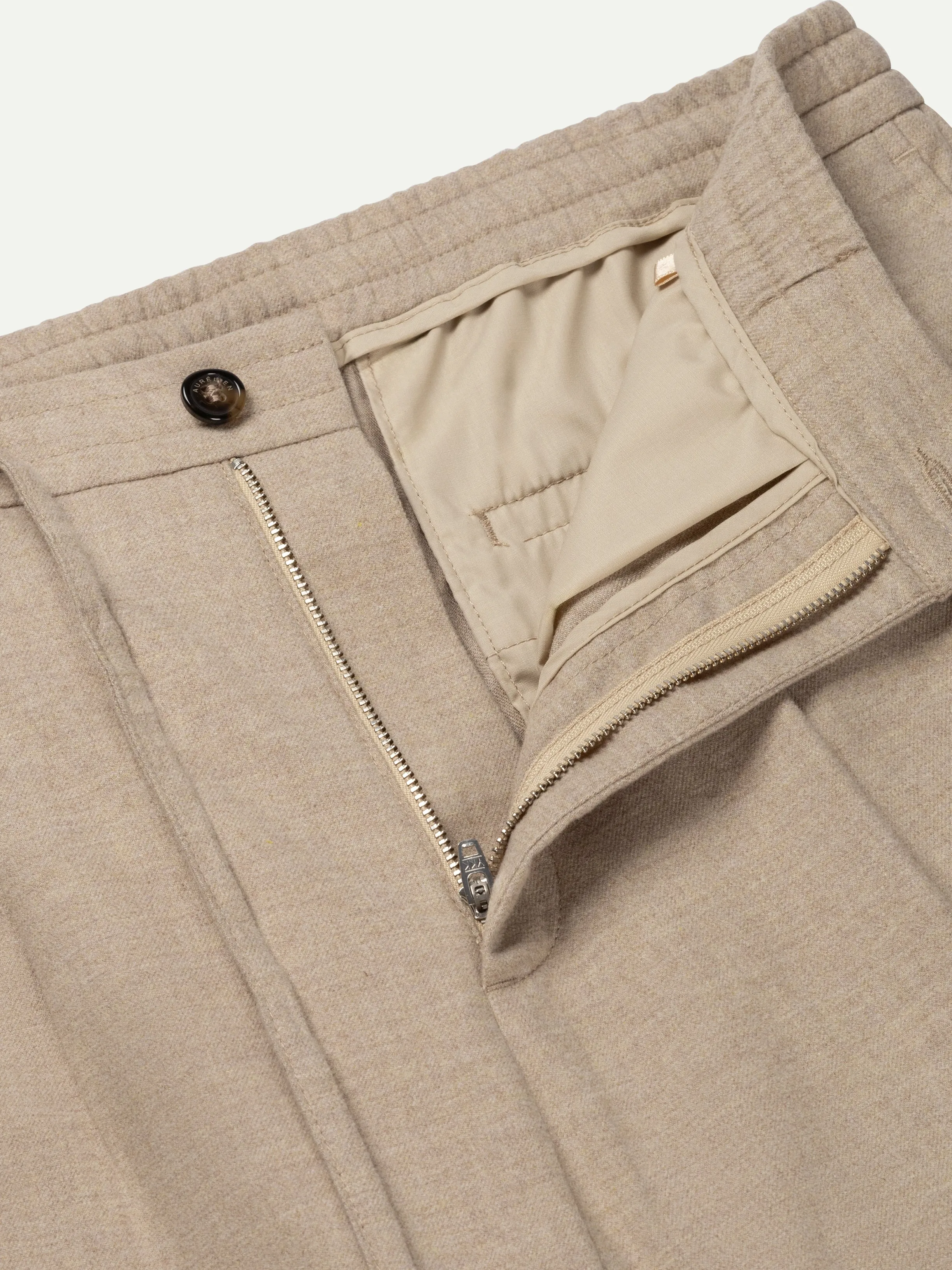 Beige Flannel Trousers sold by Aurelien product image thumbnail 4