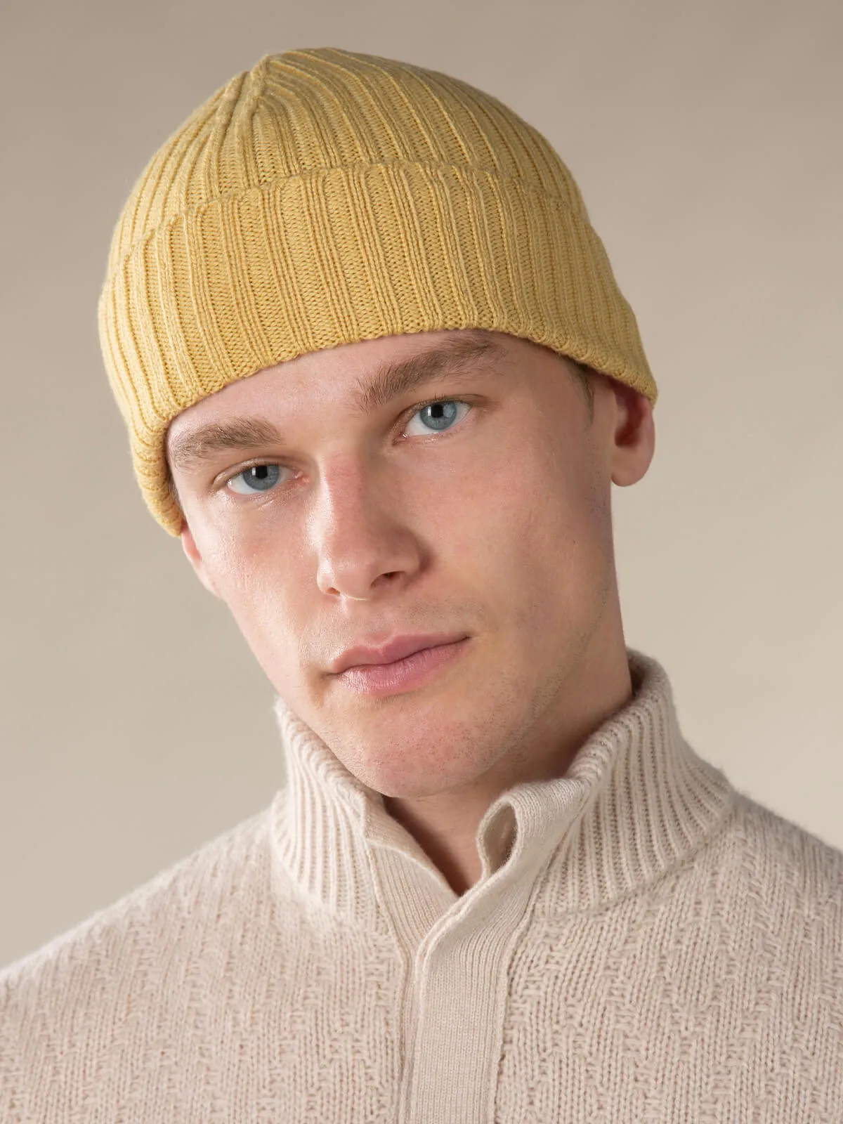 Extrafine Merino Hat Mustard sold by Aurelien product image thumbnail 2