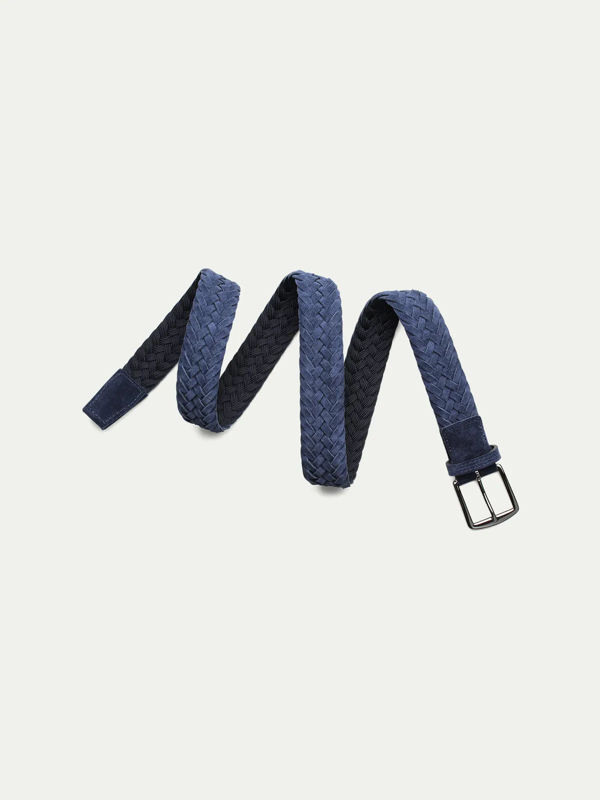 Navy Woven Suede Belt sold by Aurelien product image thumbnail 4