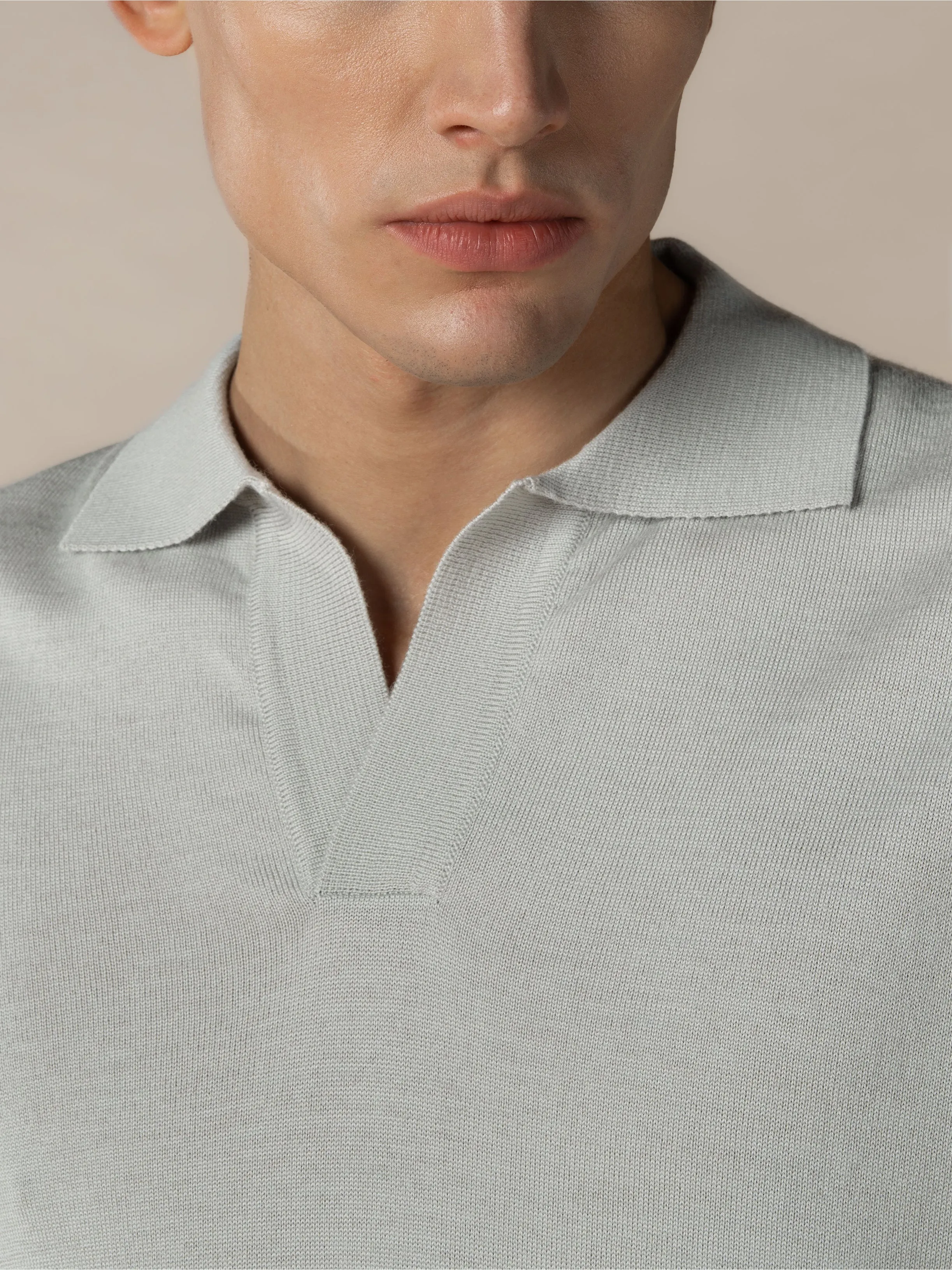 Shortsleeve Buttonless Polo Classic Grey sold by Aurelien product image thumbnail 3