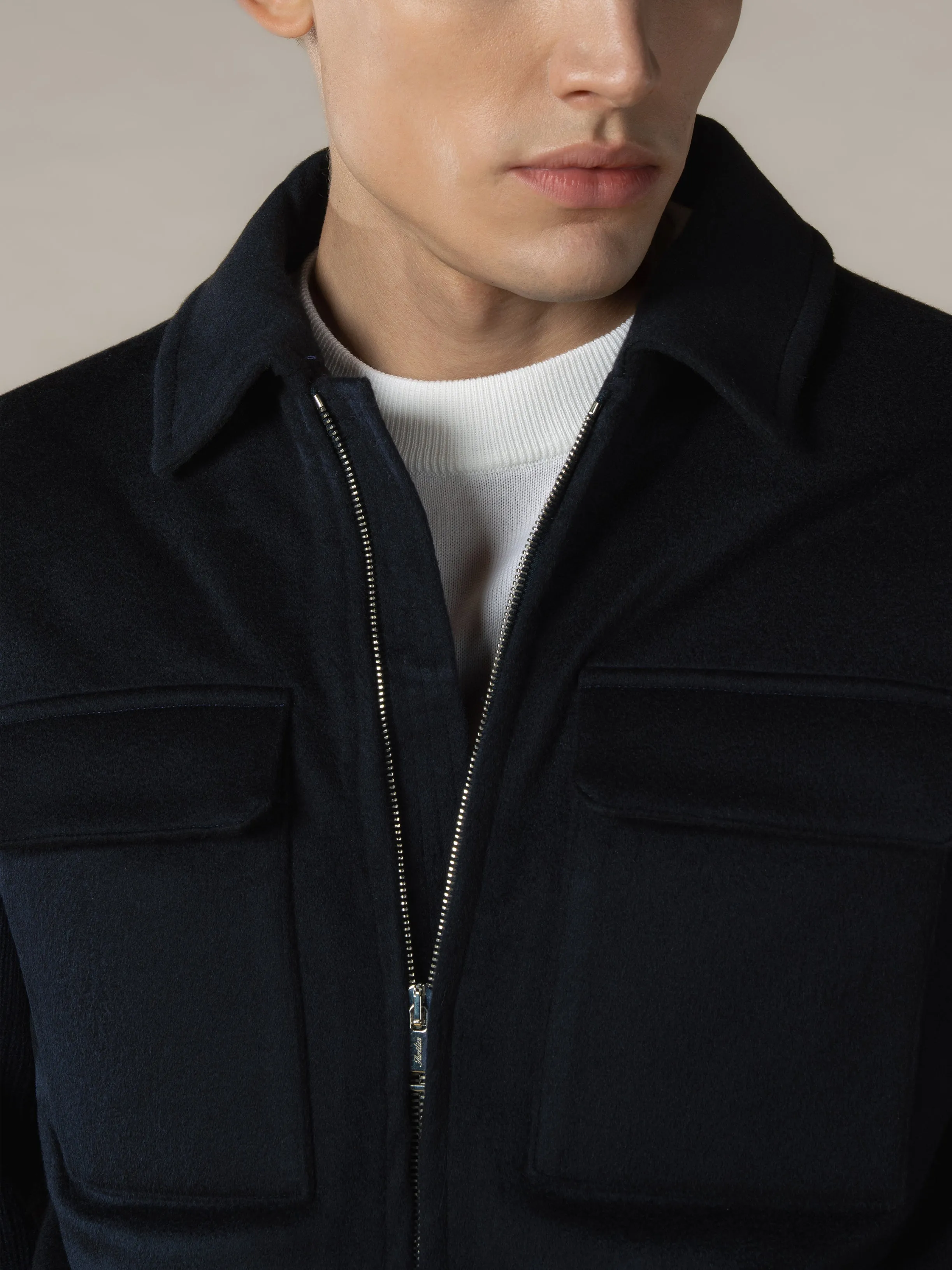 Navy City Bomber Jacket sold by Aurelien product image thumbnail 3