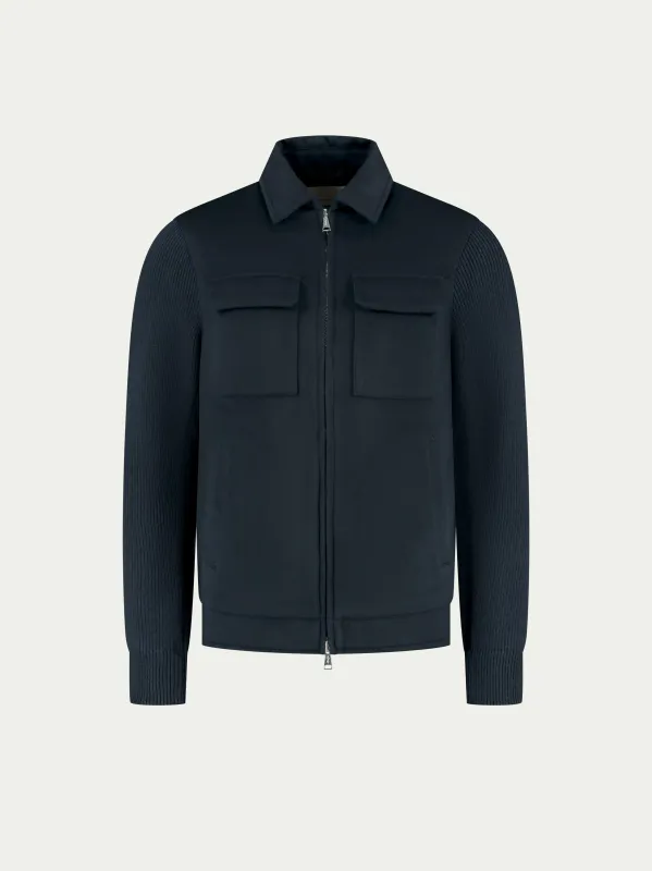 Navy City Bomber Jacket made by Aurelien