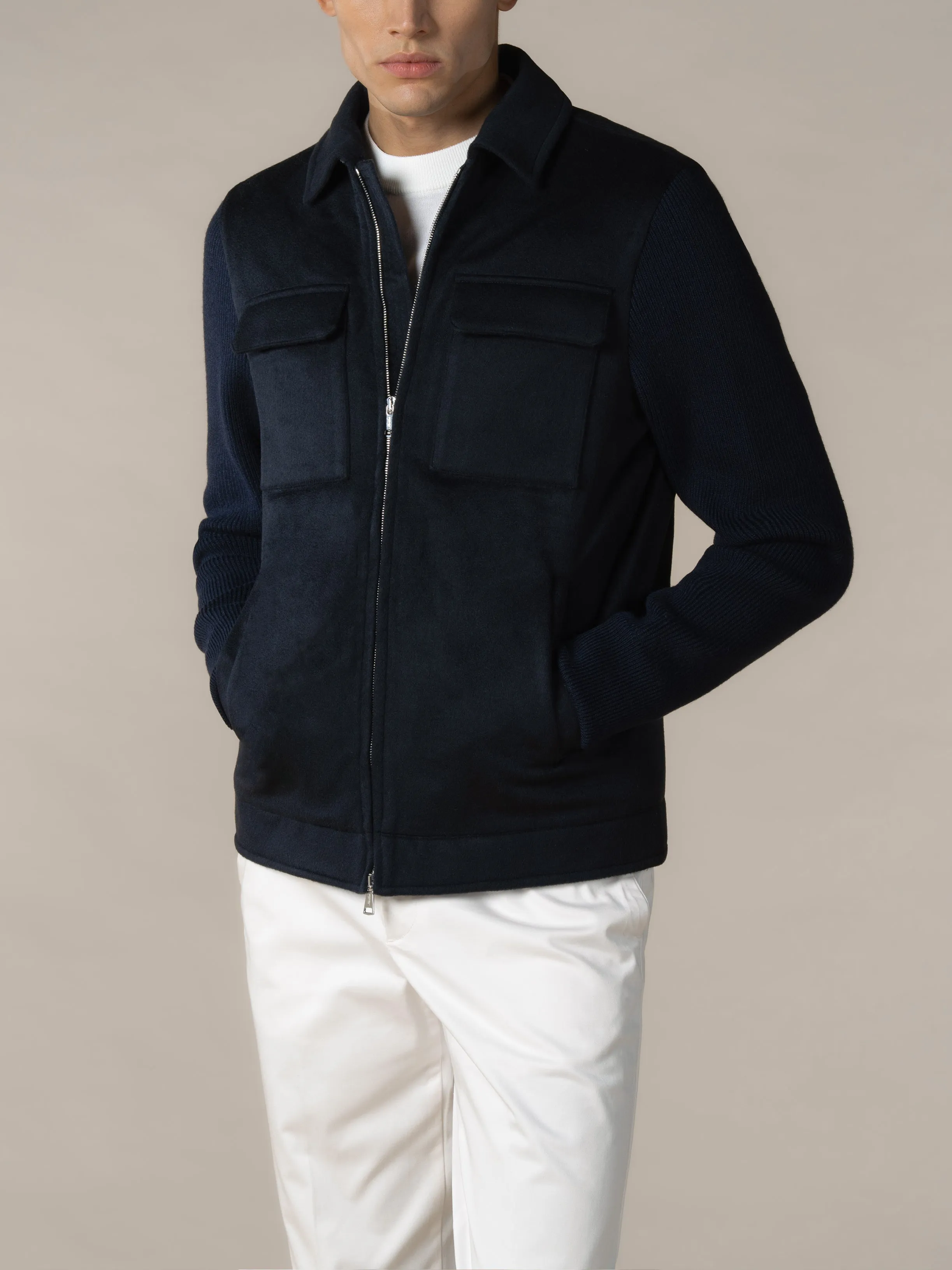 Navy City Bomber Jacket sold by Aurelien product image thumbnail 2
