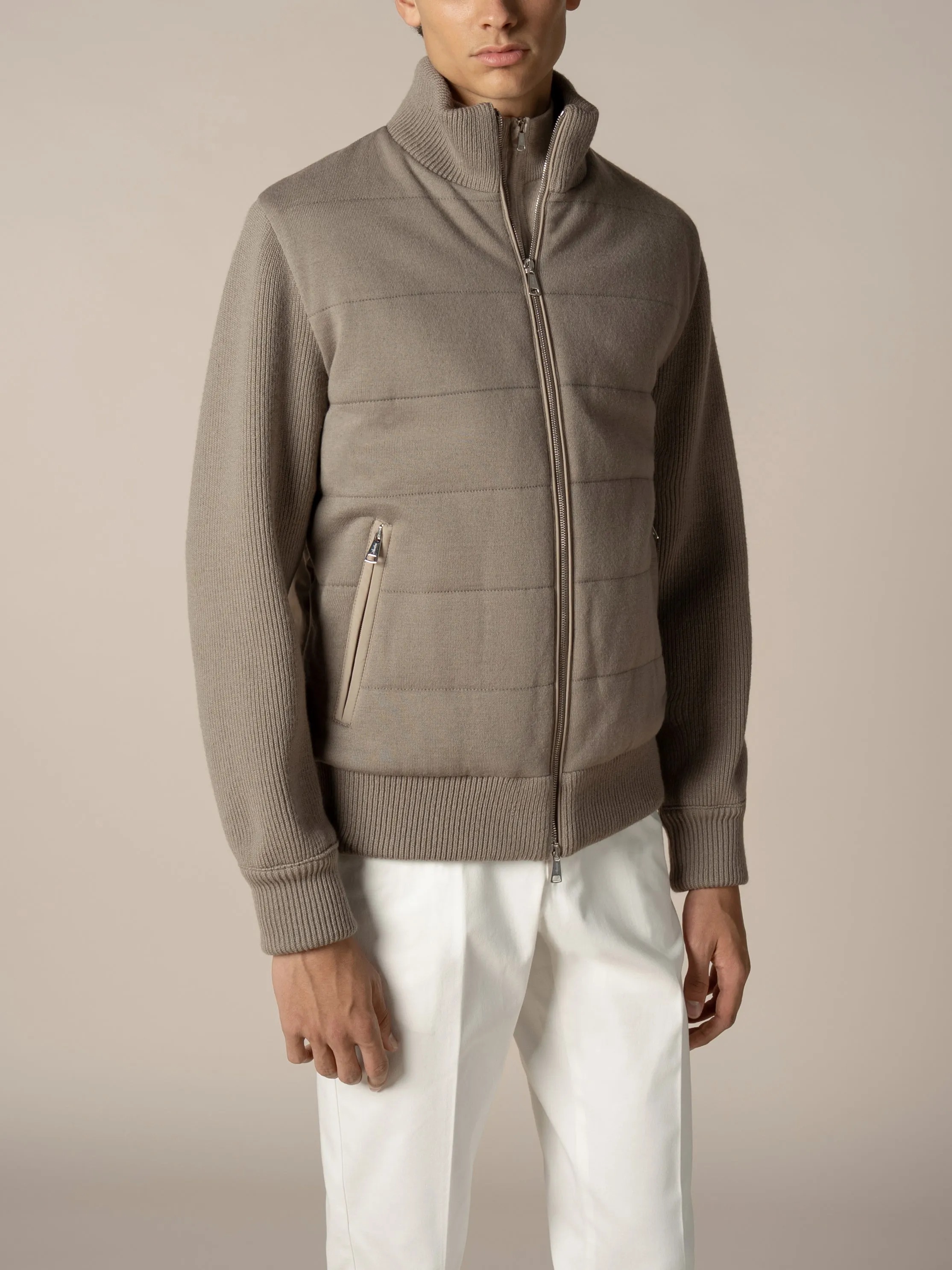 Taupe Urban Knit Jacket sold by Aurelien product image thumbnail 2