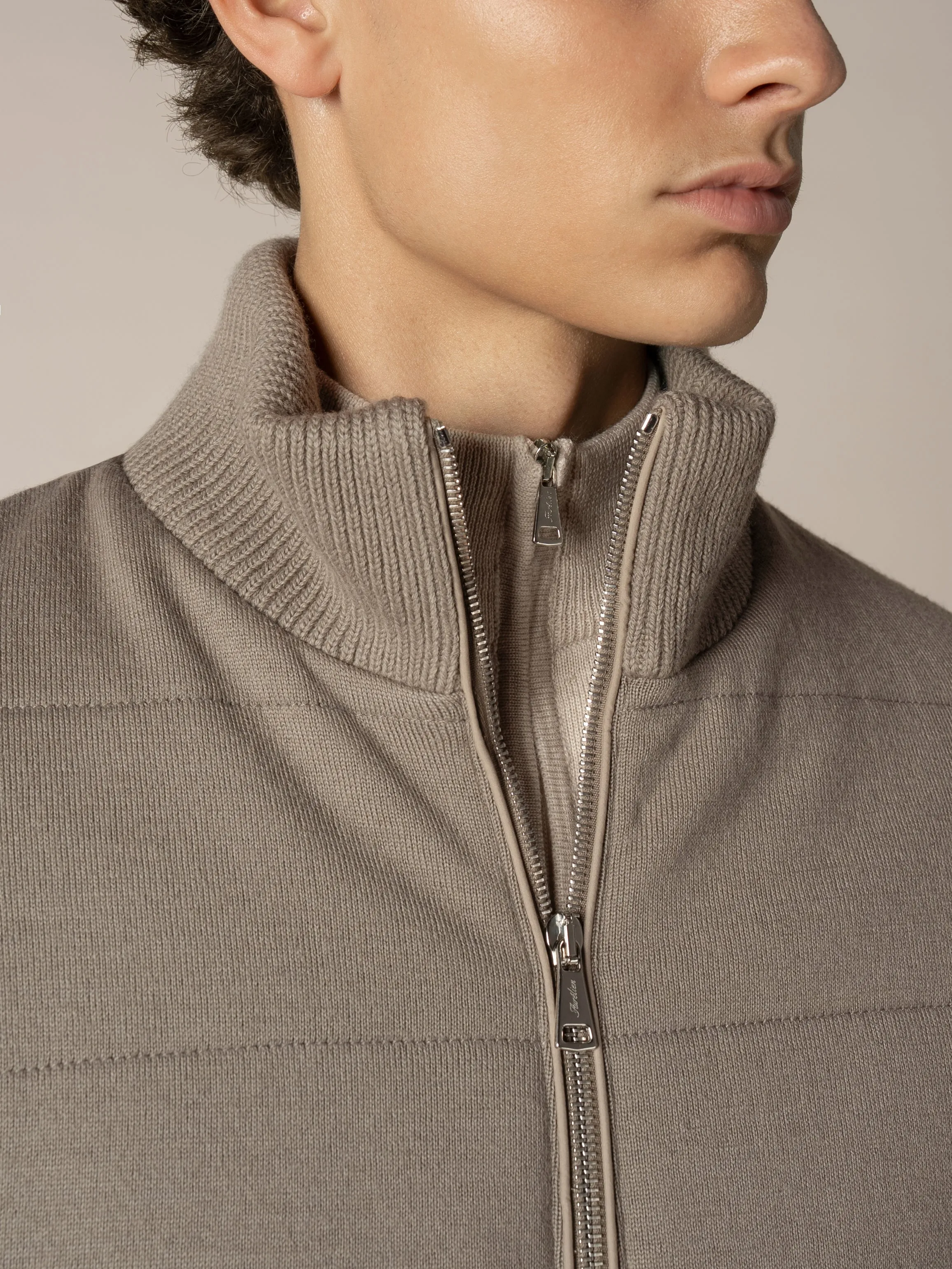 Taupe Urban Knit Jacket sold by Aurelien product image thumbnail 3