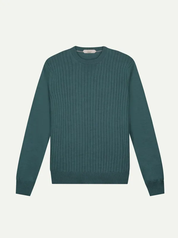 Dark Aquamarine Ribbed City Crew made by Aurelien