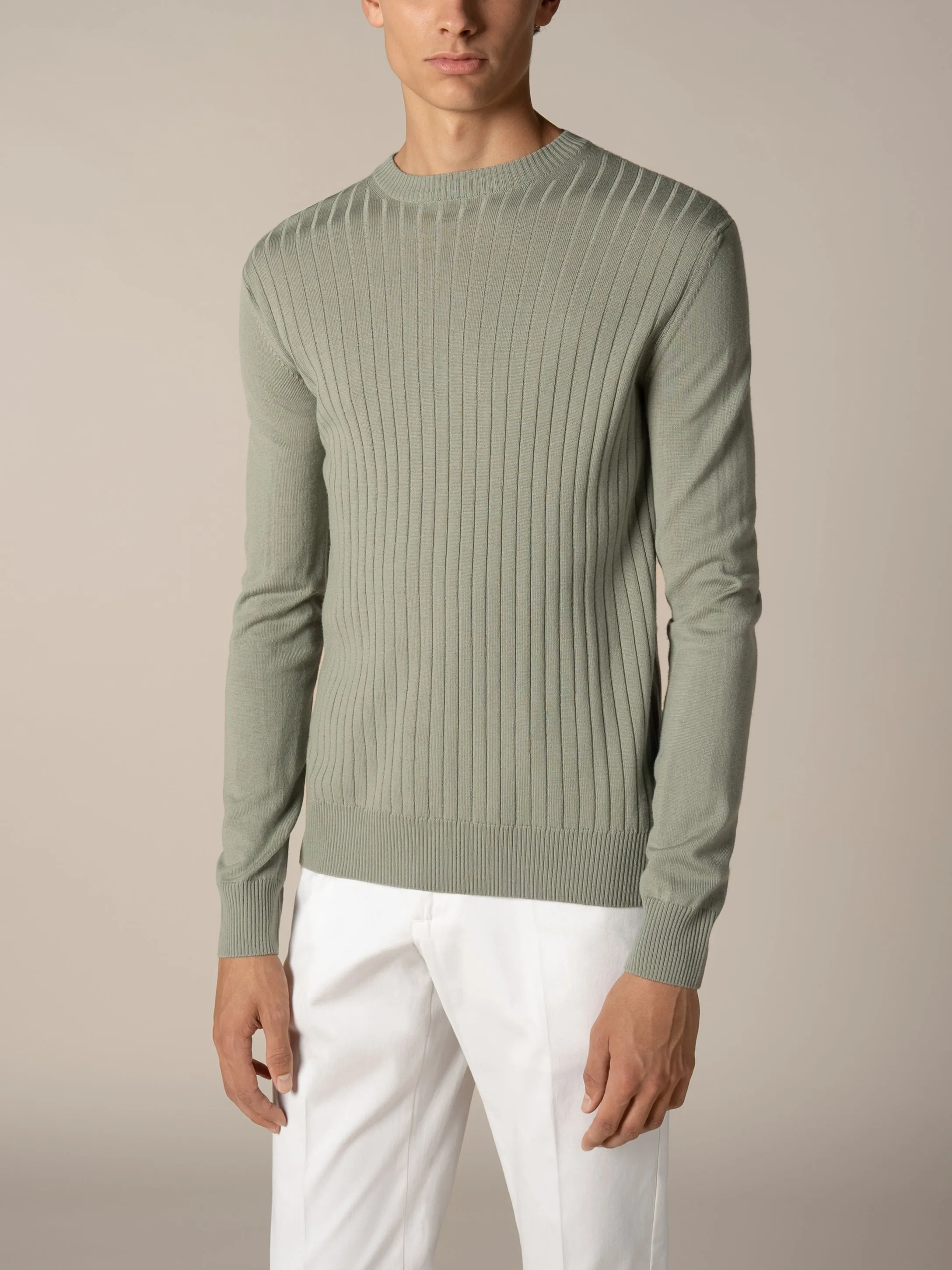 Pistache Ribbed City Crew sold by Aurelien product image thumbnail 2