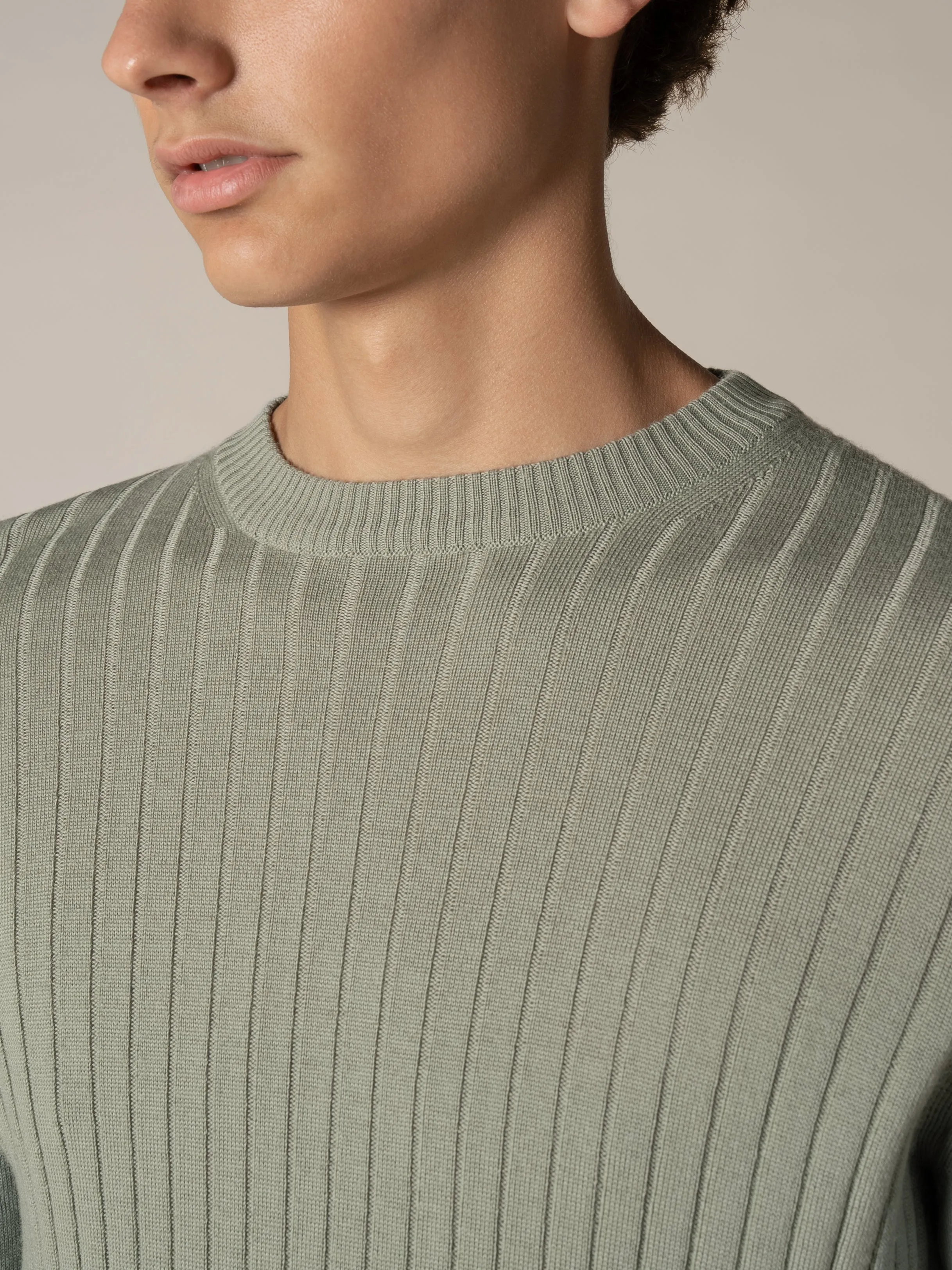 Pistache Ribbed City Crew sold by Aurelien product image thumbnail 3