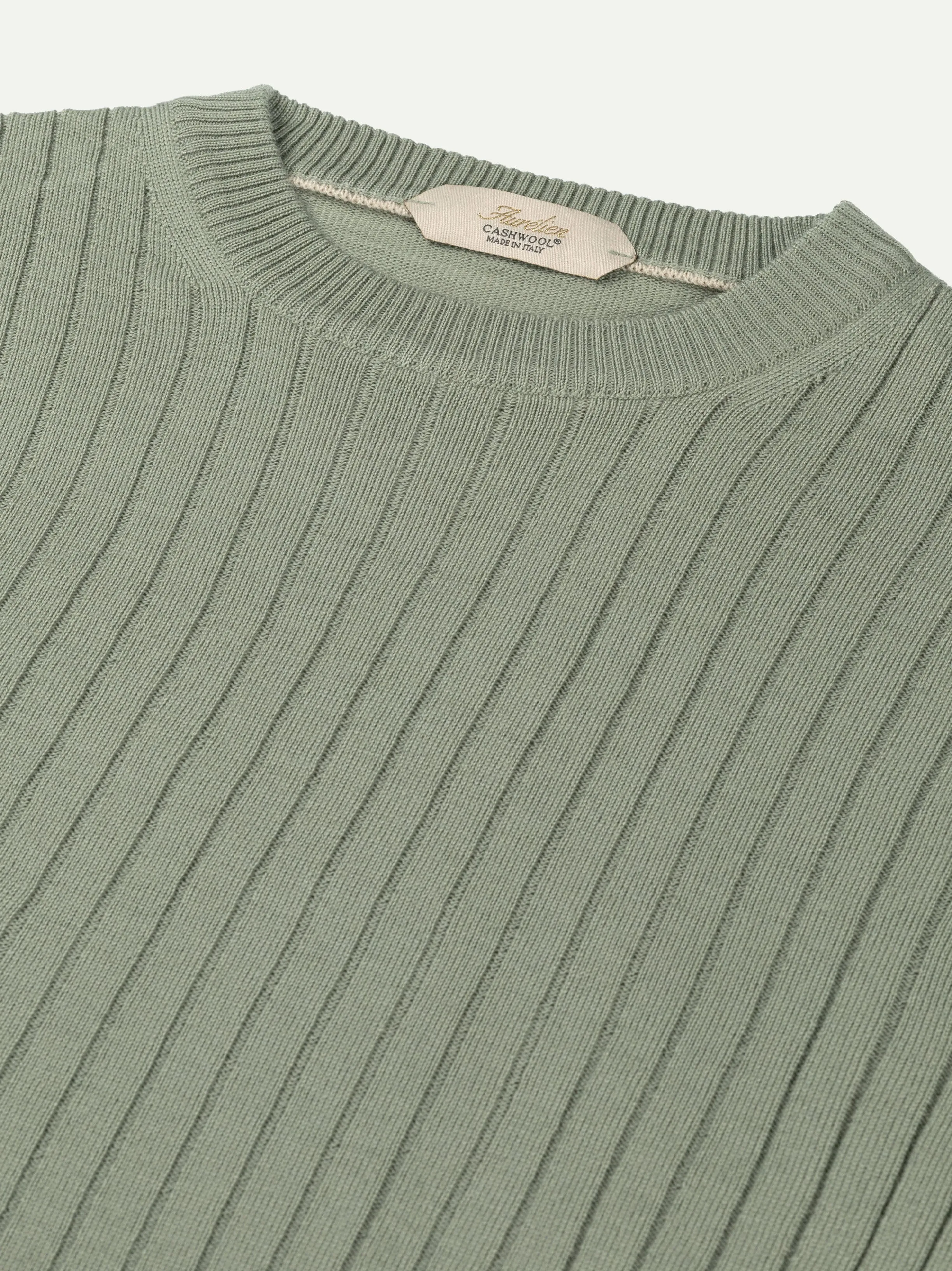 Pistache Ribbed City Crew sold by Aurelien product image thumbnail 4