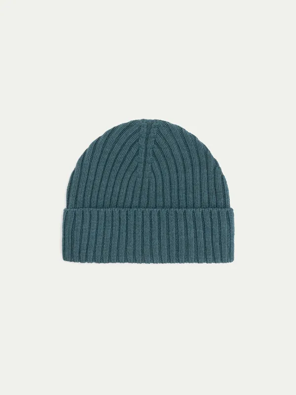 Extrafine Merino Hat Dark Aquamarine made by Aurelien