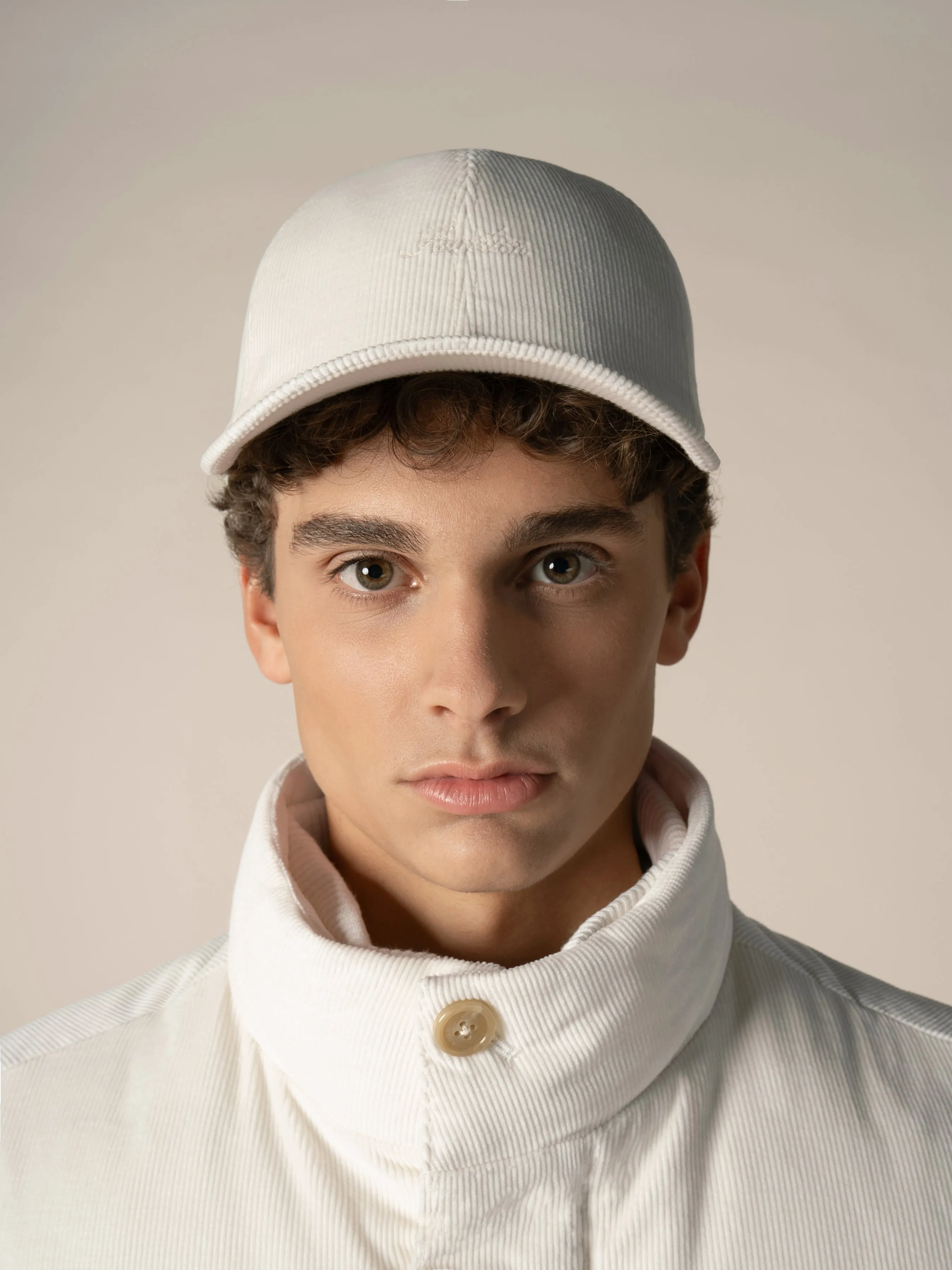 Ivory Corduroy Baseball Cap sold by Aurelien product image thumbnail 2