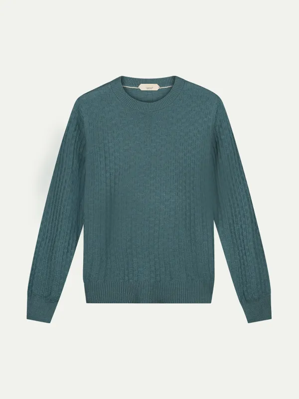 Dark Aquamarine Motif Crew made by Aurelien