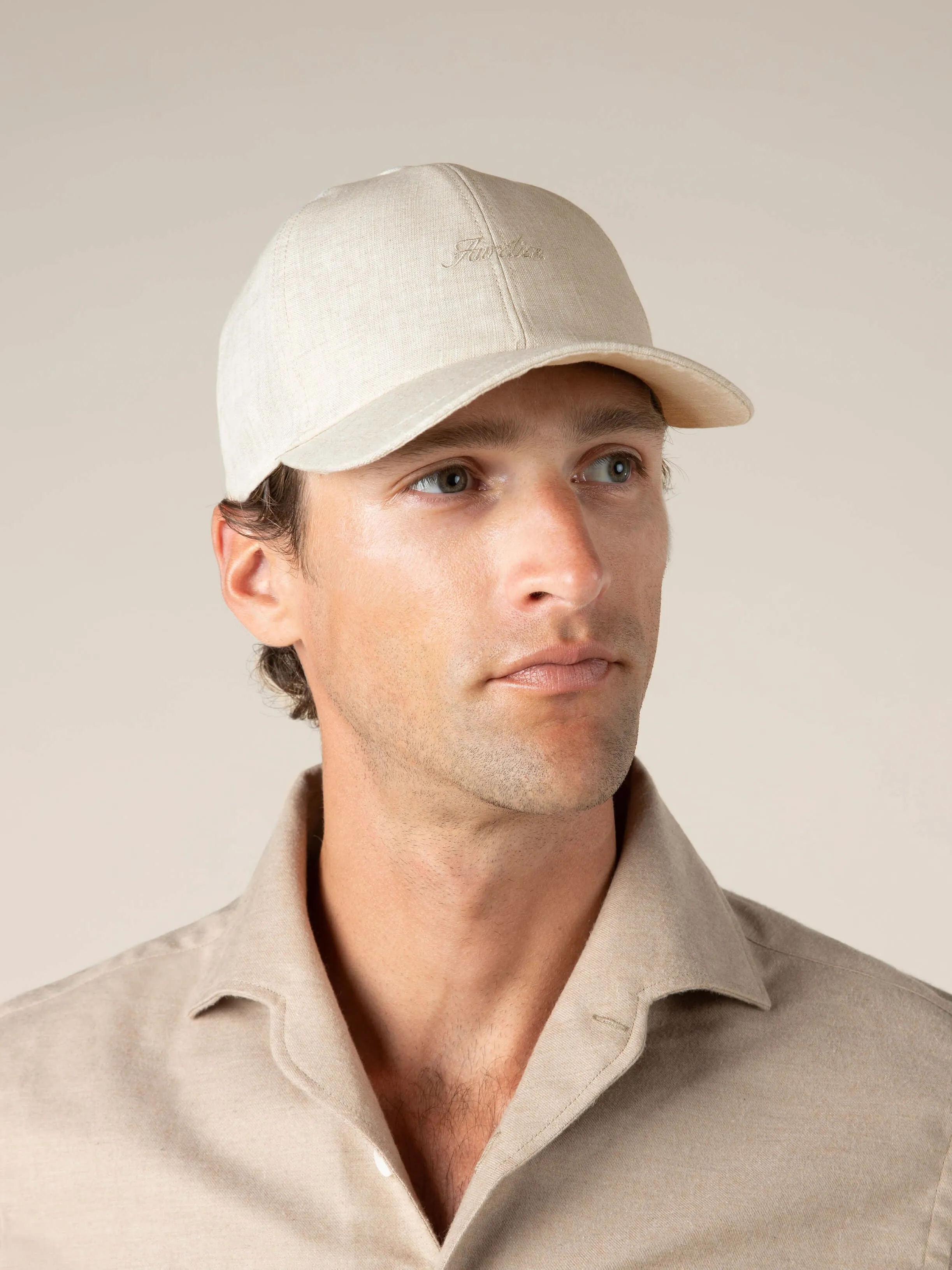 Sand Linen Baseball Cap sold by Aurelien product image thumbnail 2