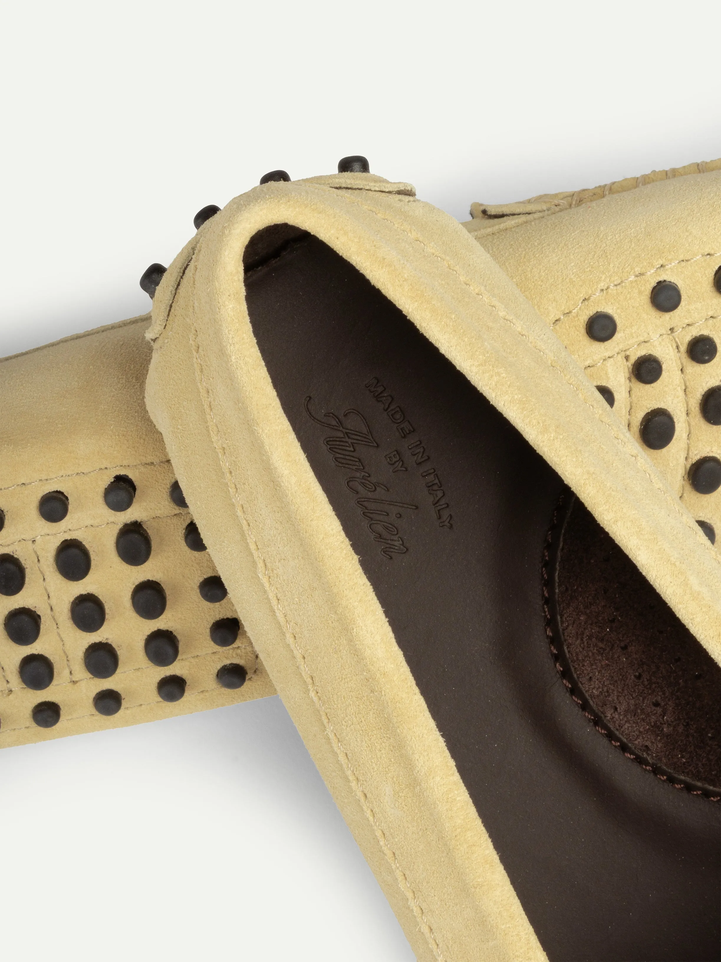 Light Yellow Suede Driving Shoes sold by Aurelien product image thumbnail 2