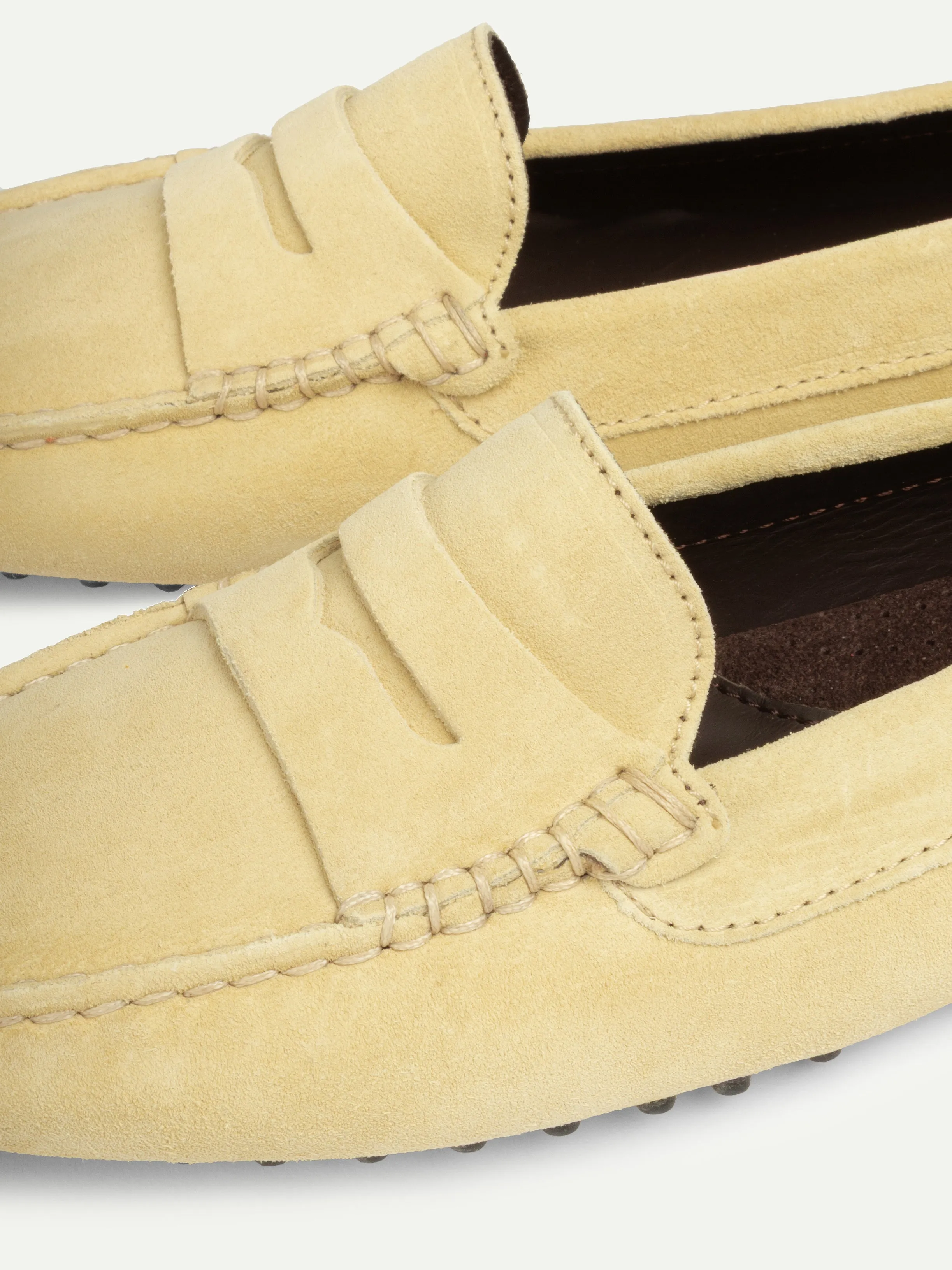 Light Yellow Suede Driving Shoes sold by Aurelien product image thumbnail 3