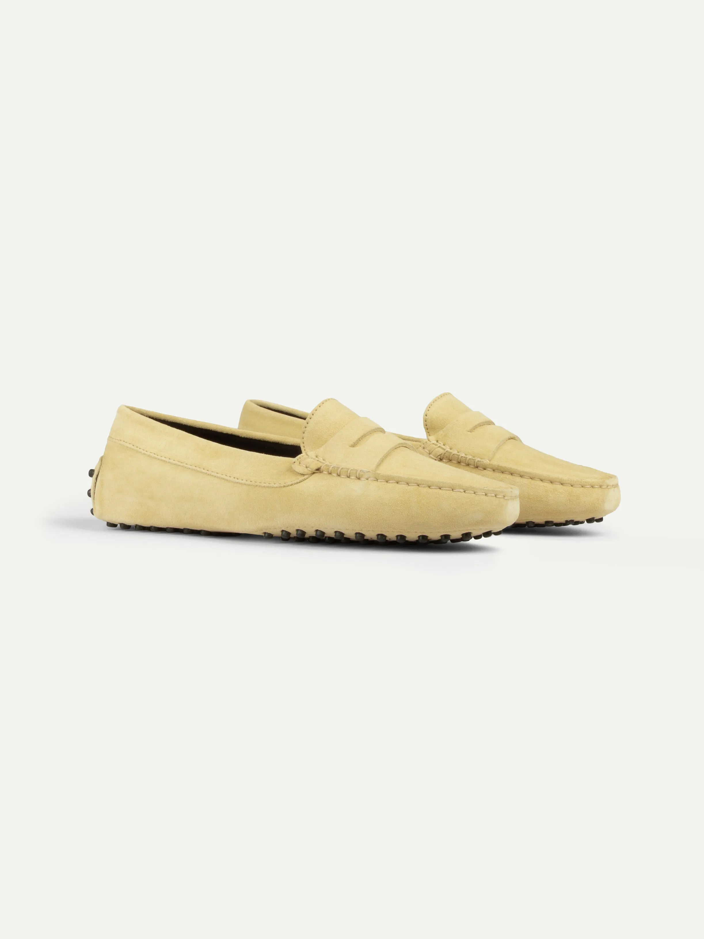 Light Yellow Suede Driving Shoes sold by Aurelien product image thumbnail 4