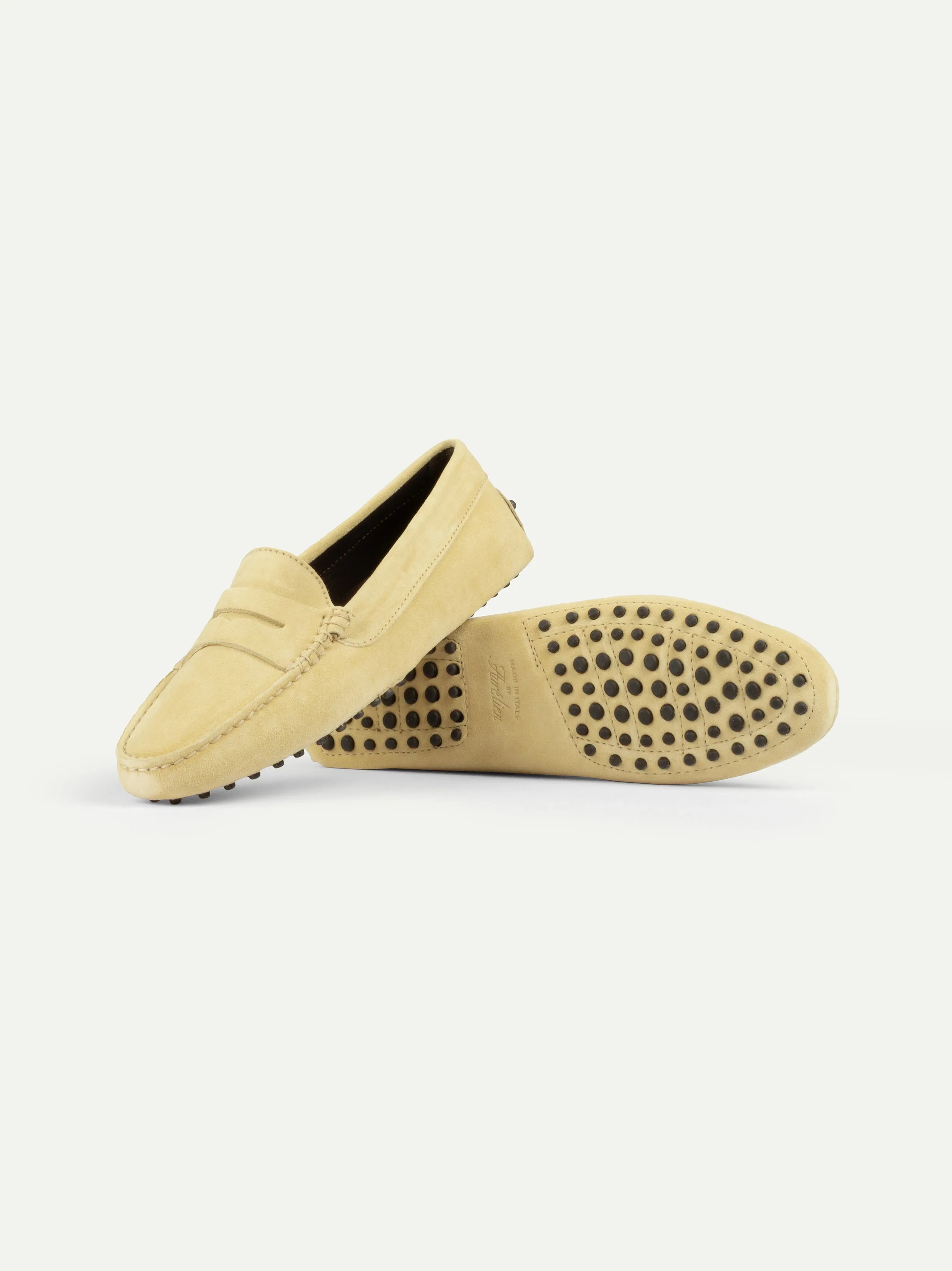 Light Yellow Suede Driving Shoes sold by Aurelien