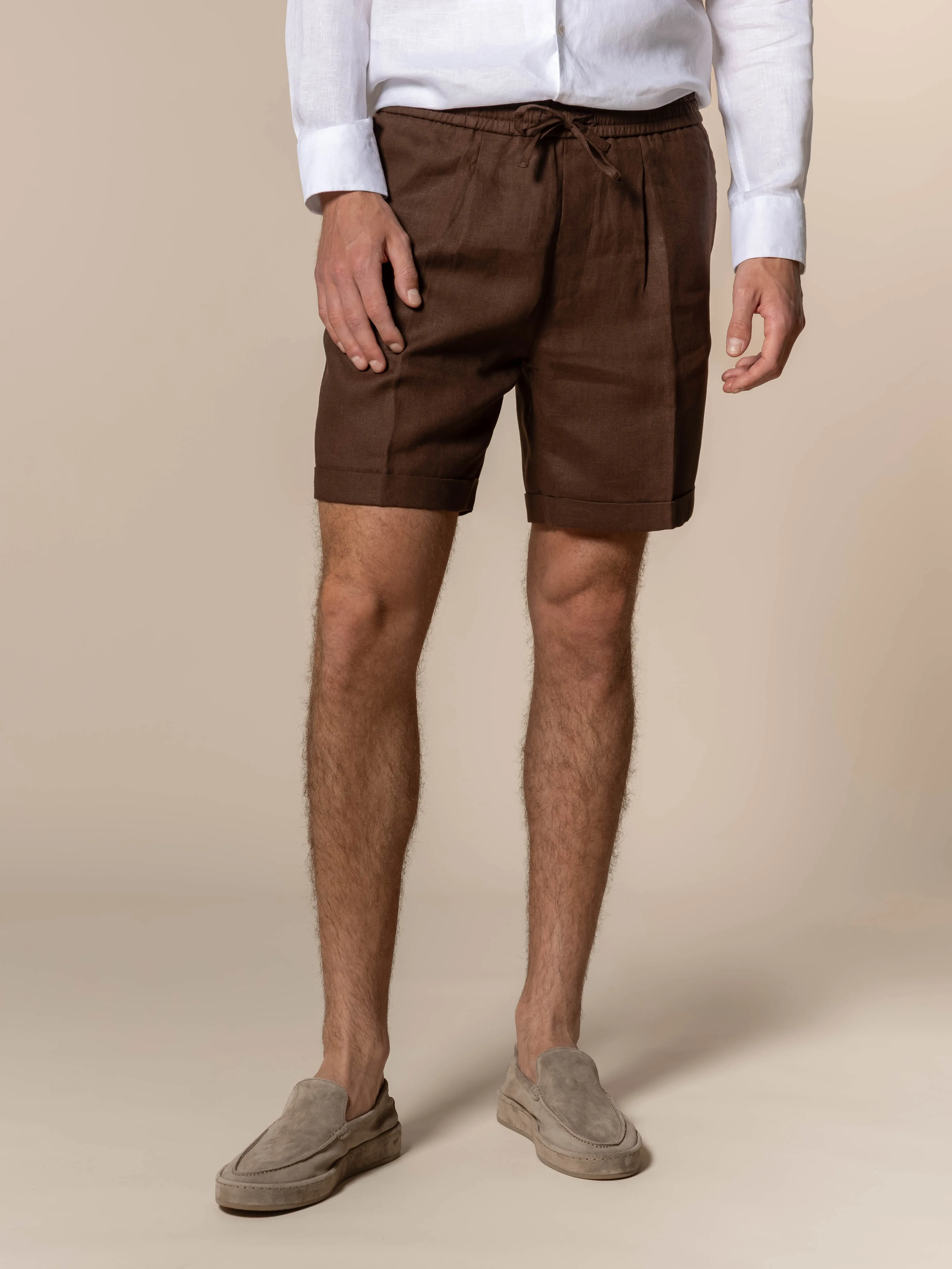 Chocolate Linen Seaside Shorts sold by Aurelien product image thumbnail 2