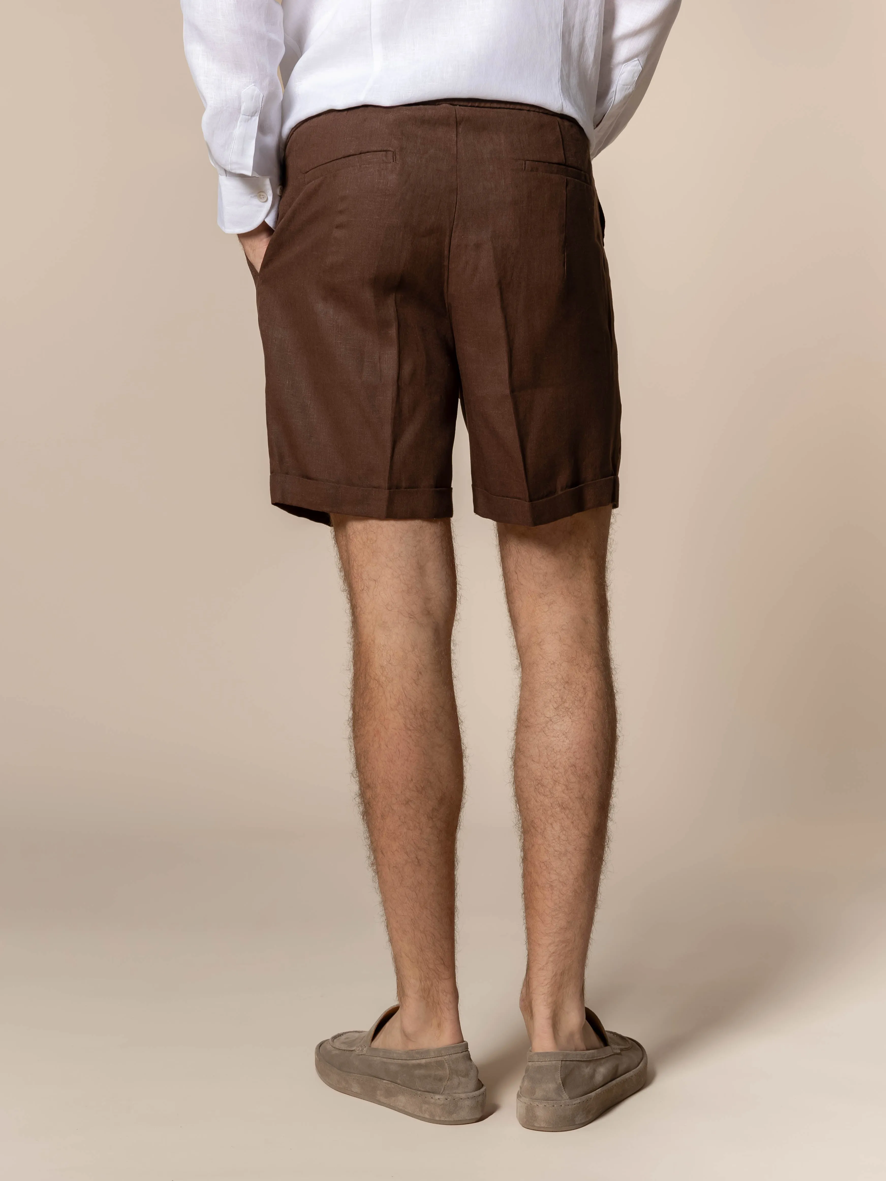 Chocolate Linen Seaside Shorts sold by Aurelien product image thumbnail 3