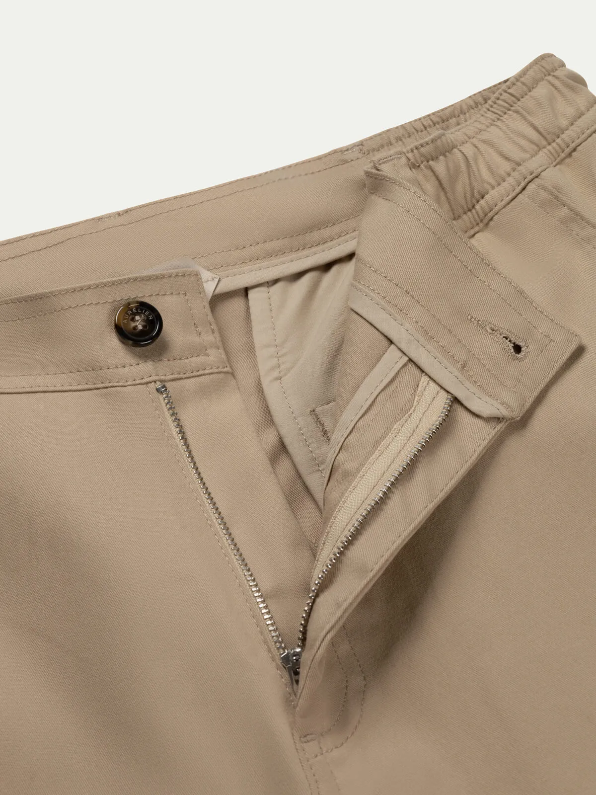 Dark Beige Cotton Seaside Shorts sold by Aurelien product image thumbnail 2