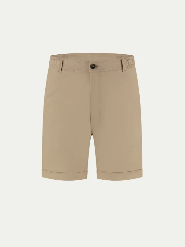 Dark Beige Cotton Seaside Shorts made by Aurelien