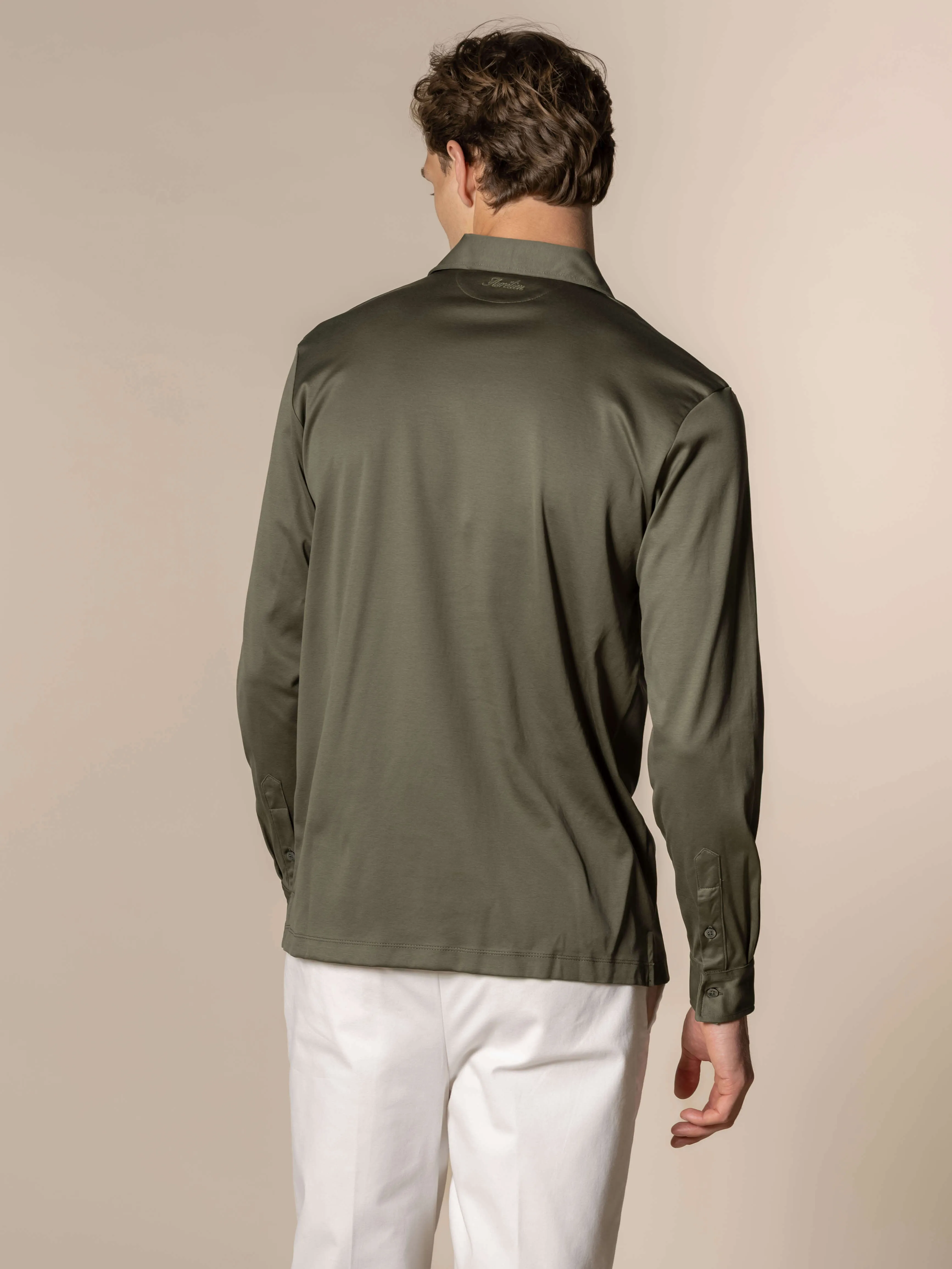 AUR1 Longsleeve Polo Olive sold by Aurelien product image thumbnail 5