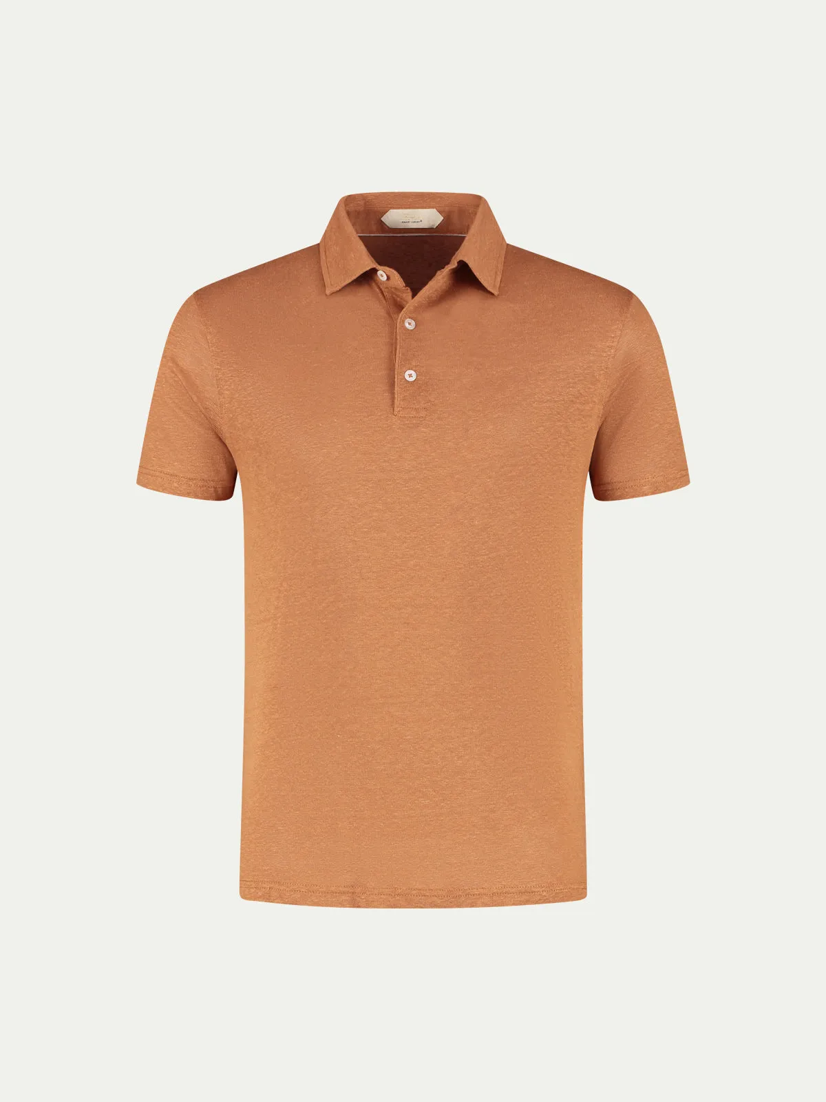 Rust Linen Polo Shirt sold by Aurelien