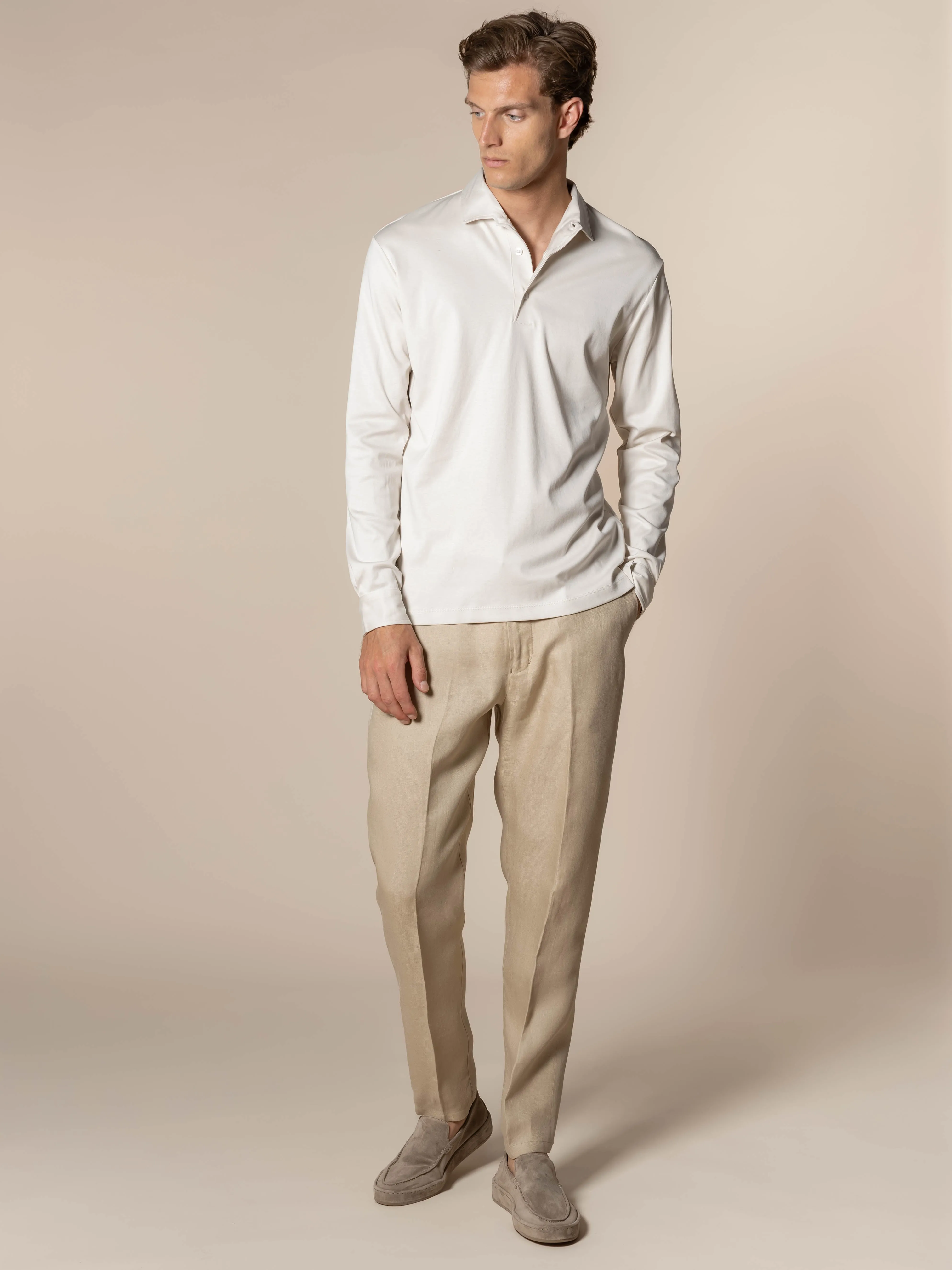 Beige Linen Soleil Trousers sold by Aurelien product image thumbnail 5