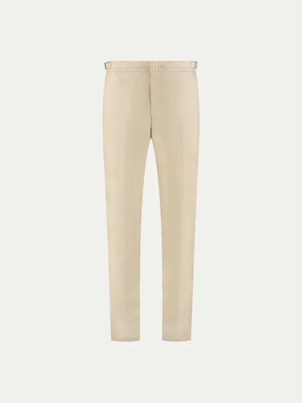 Beige Linen Soleil Trousers made by Aurelien