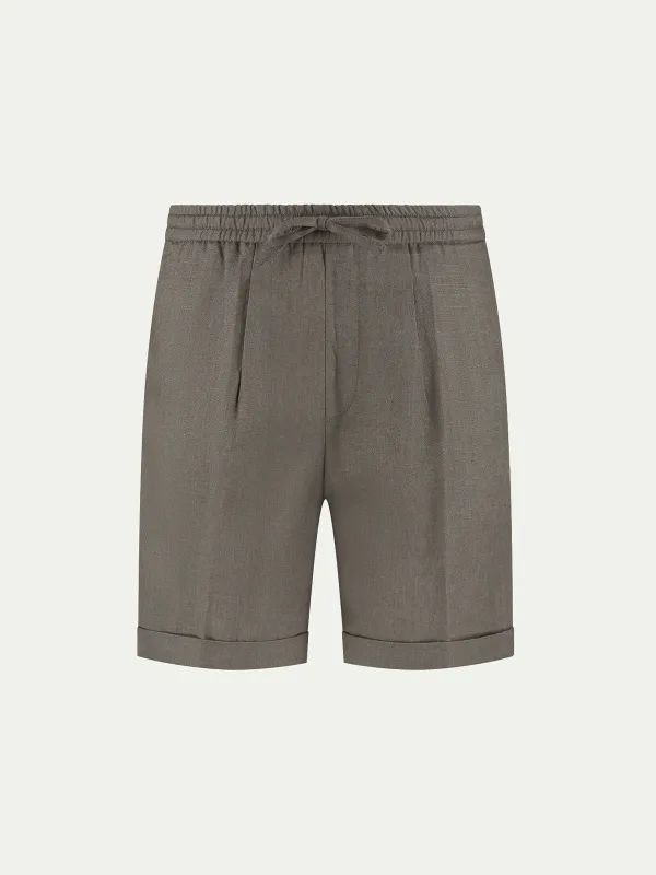 Ash Grey Linen Seaside Shorts made by Aurelien