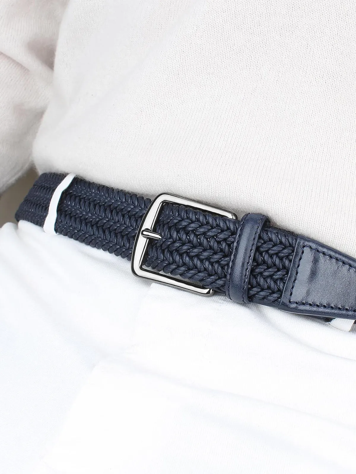 Navy Waxed Cotton Belt sold by Aurelien product image thumbnail 2