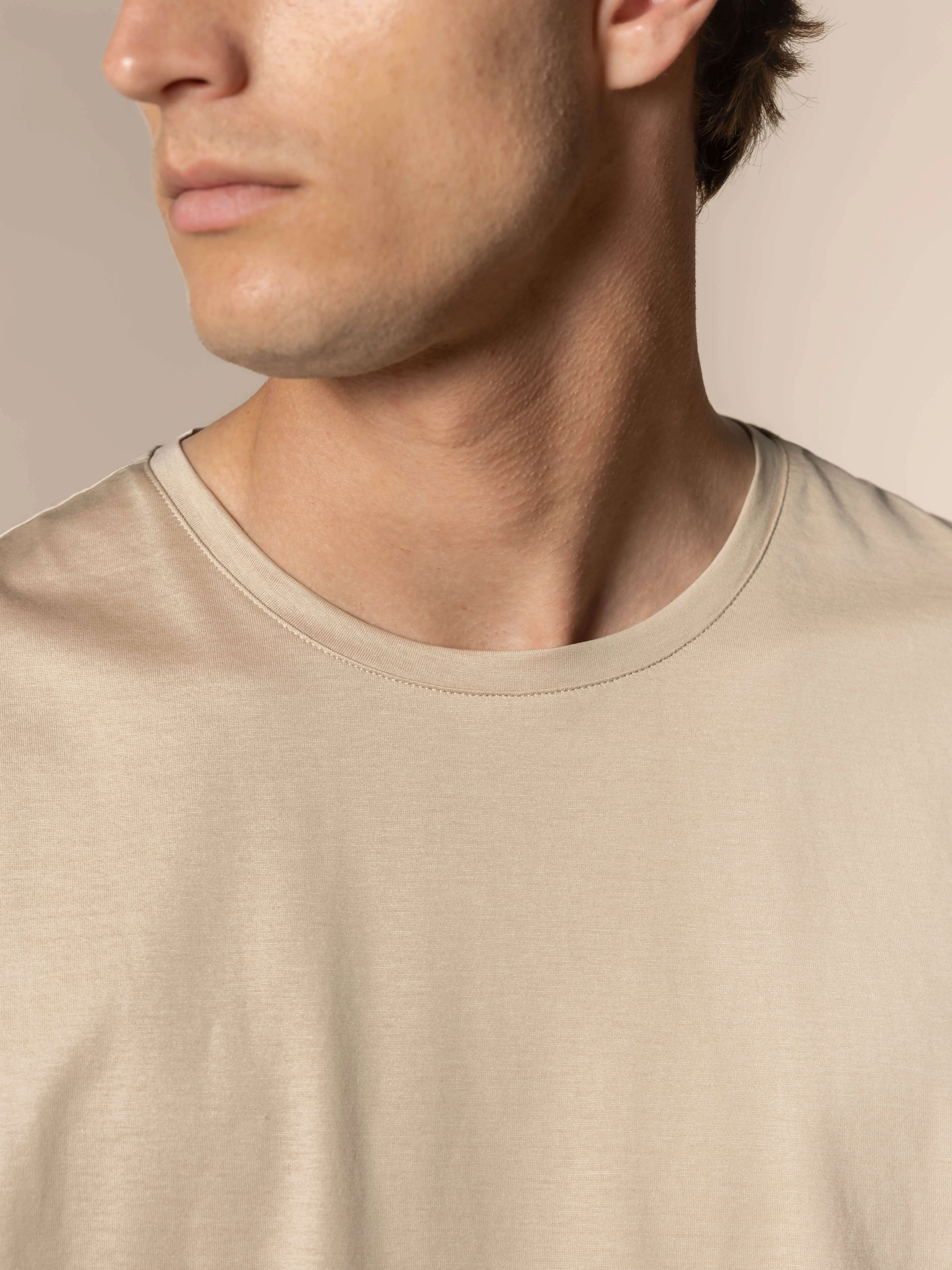 Light Beige Classic T-Shirt sold by Aurelien product image thumbnail 3
