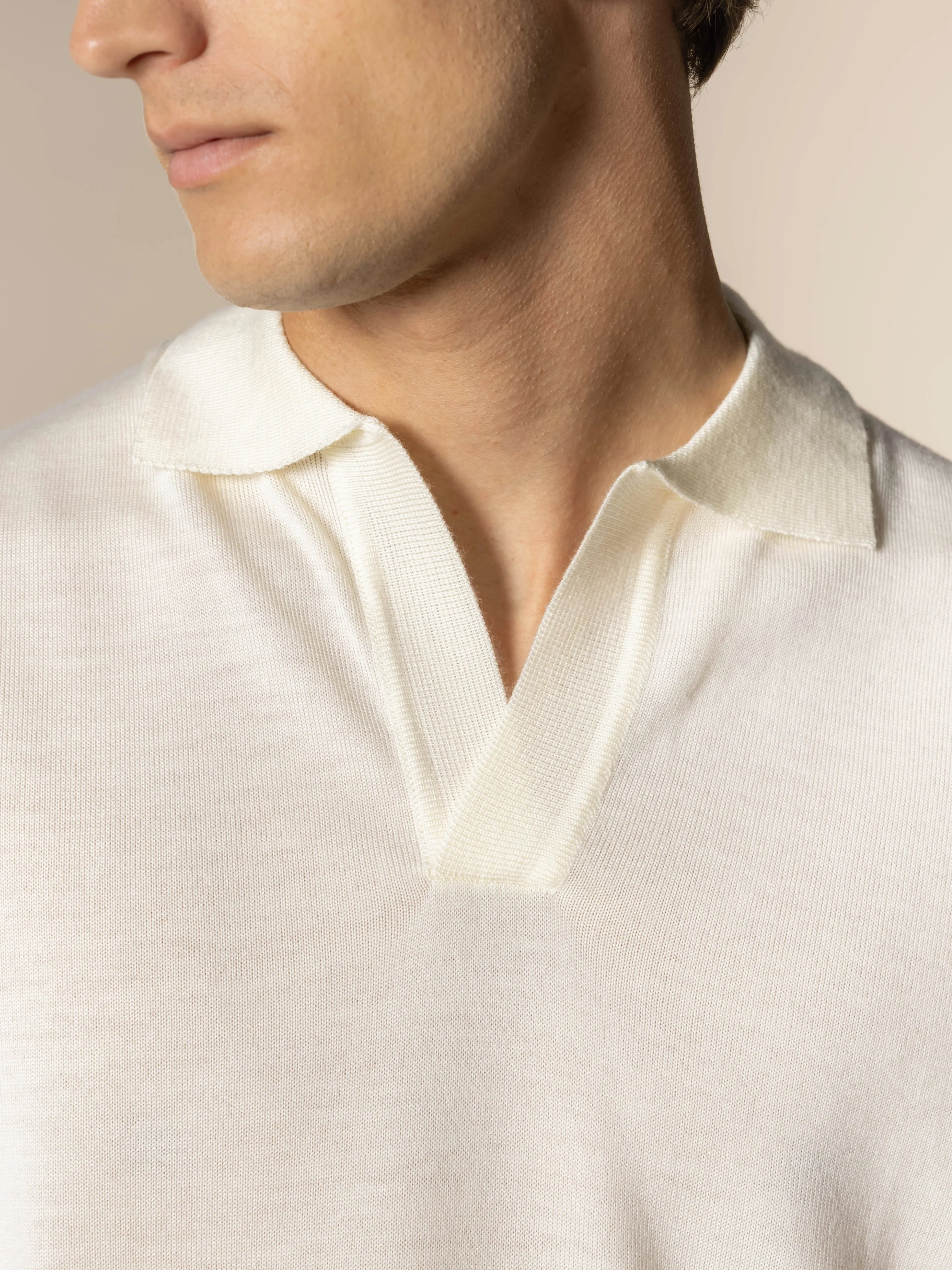 Shortsleeve Buttonless Polo Ivory sold by Aurelien product image thumbnail 4