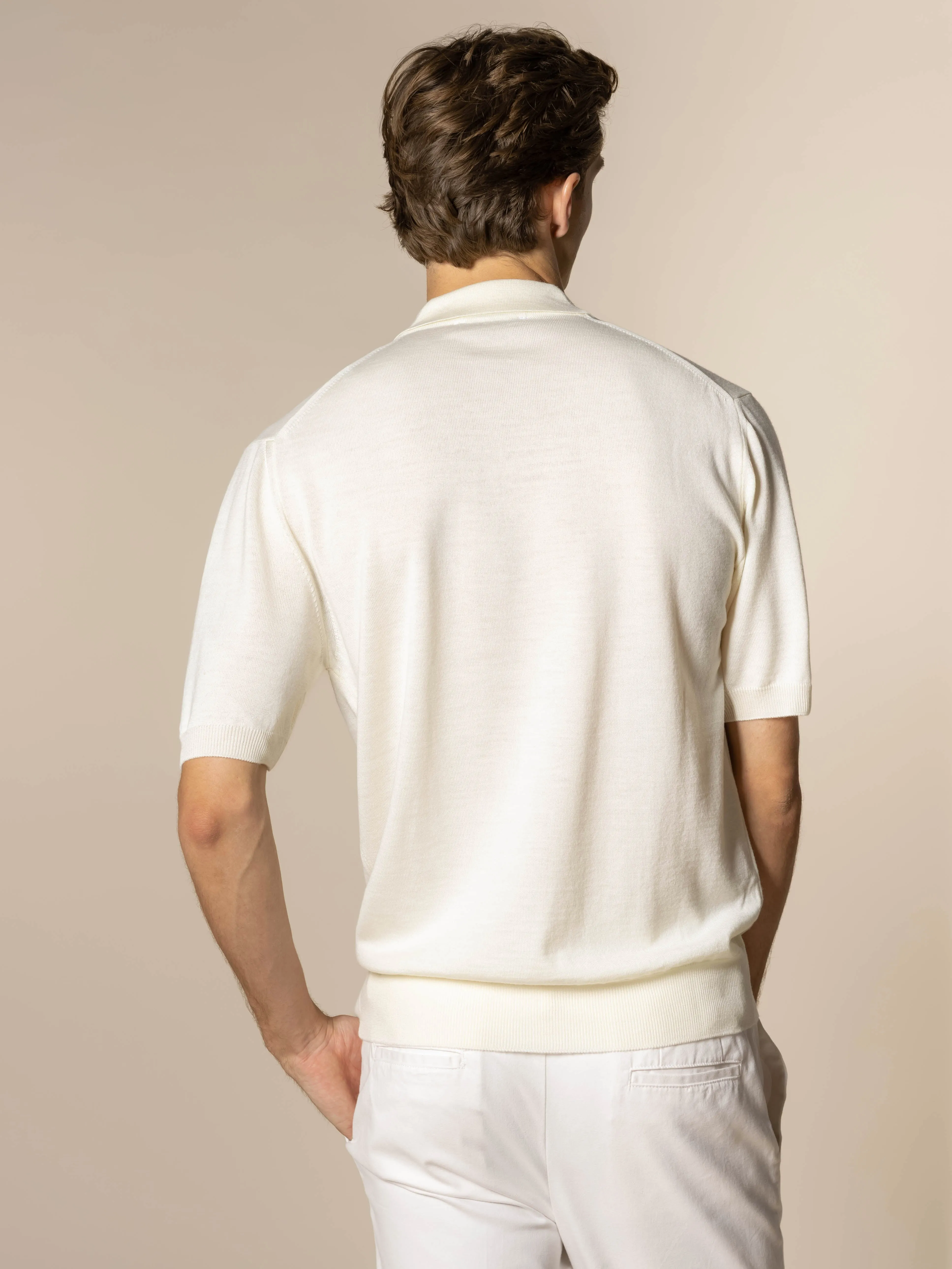 Shortsleeve Buttonless Polo Ivory sold by Aurelien product image thumbnail 5