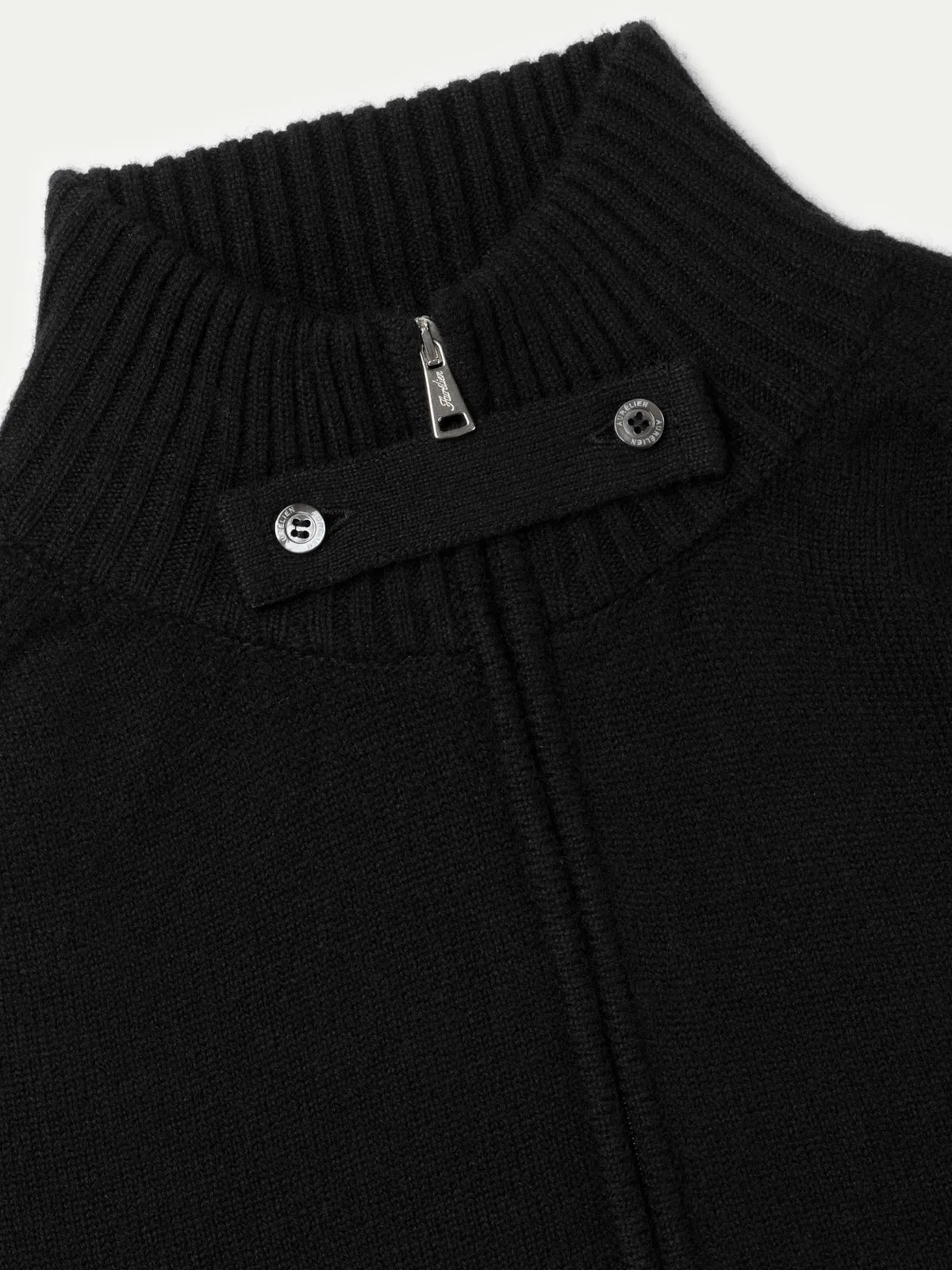 Black Voyager Zip-up Sweater sold by Aurelien product image thumbnail 2