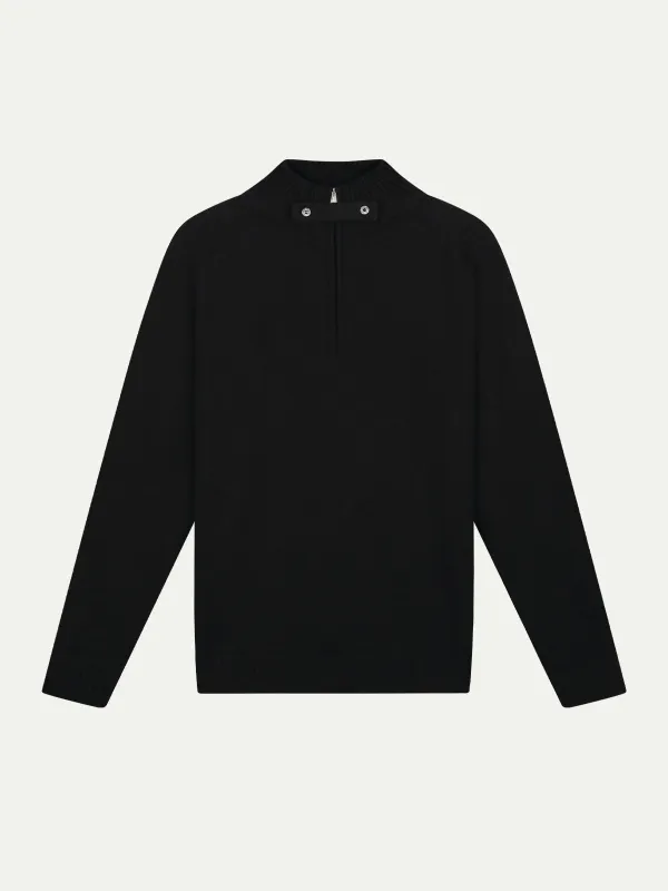 Black Voyager Zip-up Sweater made by Aurelien