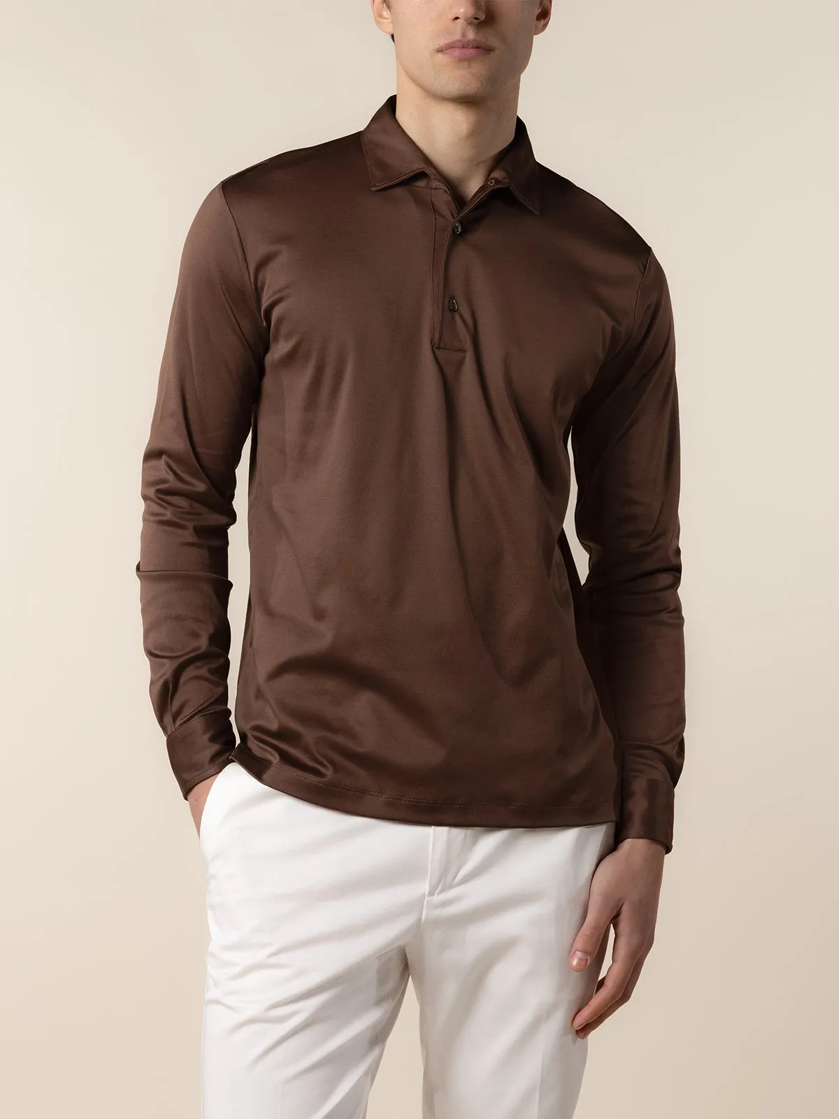 AUR1 Longsleeve Polo Chocolate sold by Aurelien product image thumbnail 2