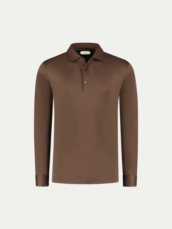 AUR1 Longsleeve Polo Chocolate made by Aurelien