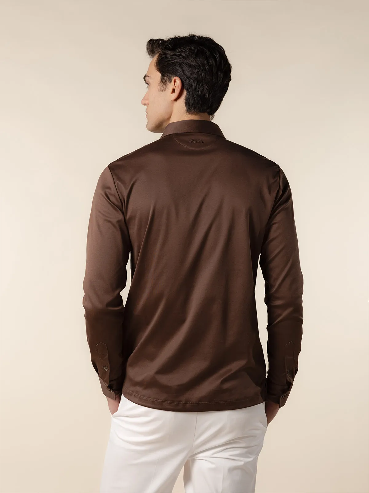 AUR1 Longsleeve Polo Chocolate sold by Aurelien product image thumbnail 4