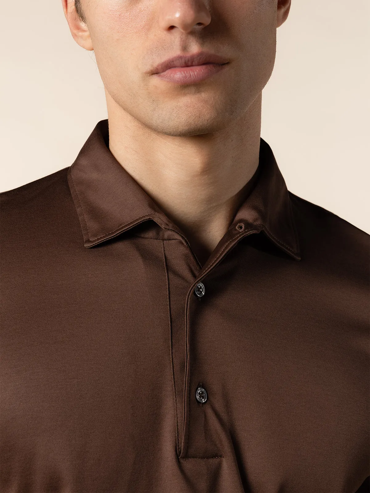 AUR1 Longsleeve Polo Chocolate sold by Aurelien product image thumbnail 5