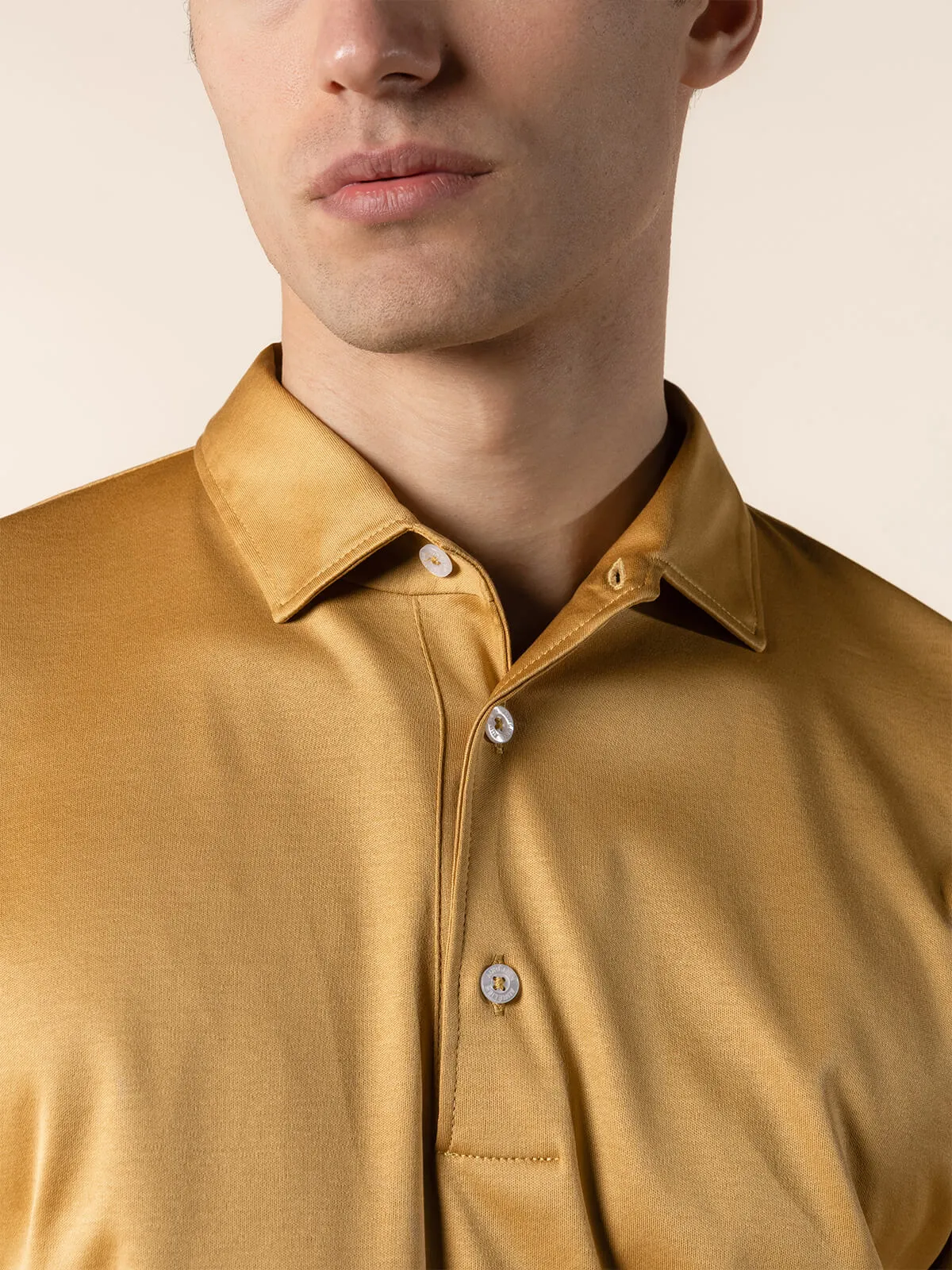 AUR1 Longsleeve Polo Saffron sold by Aurelien product image thumbnail 4