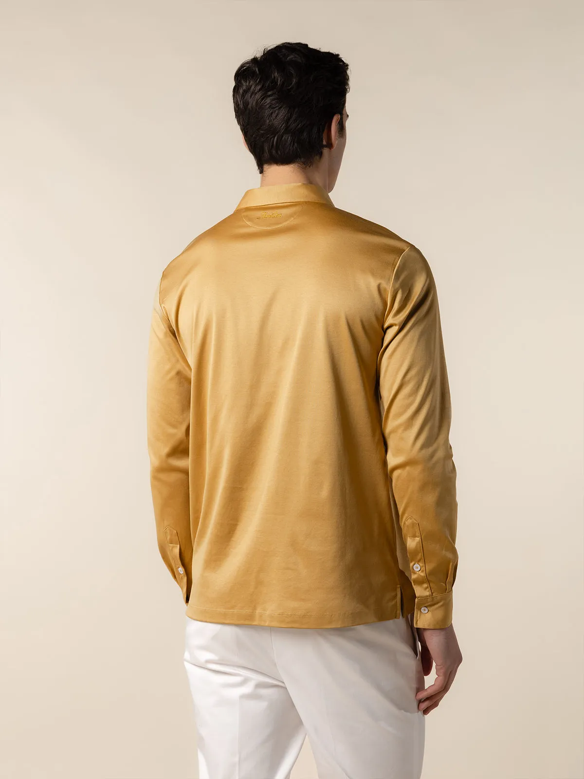 AUR1 Longsleeve Polo Saffron sold by Aurelien product image thumbnail 5