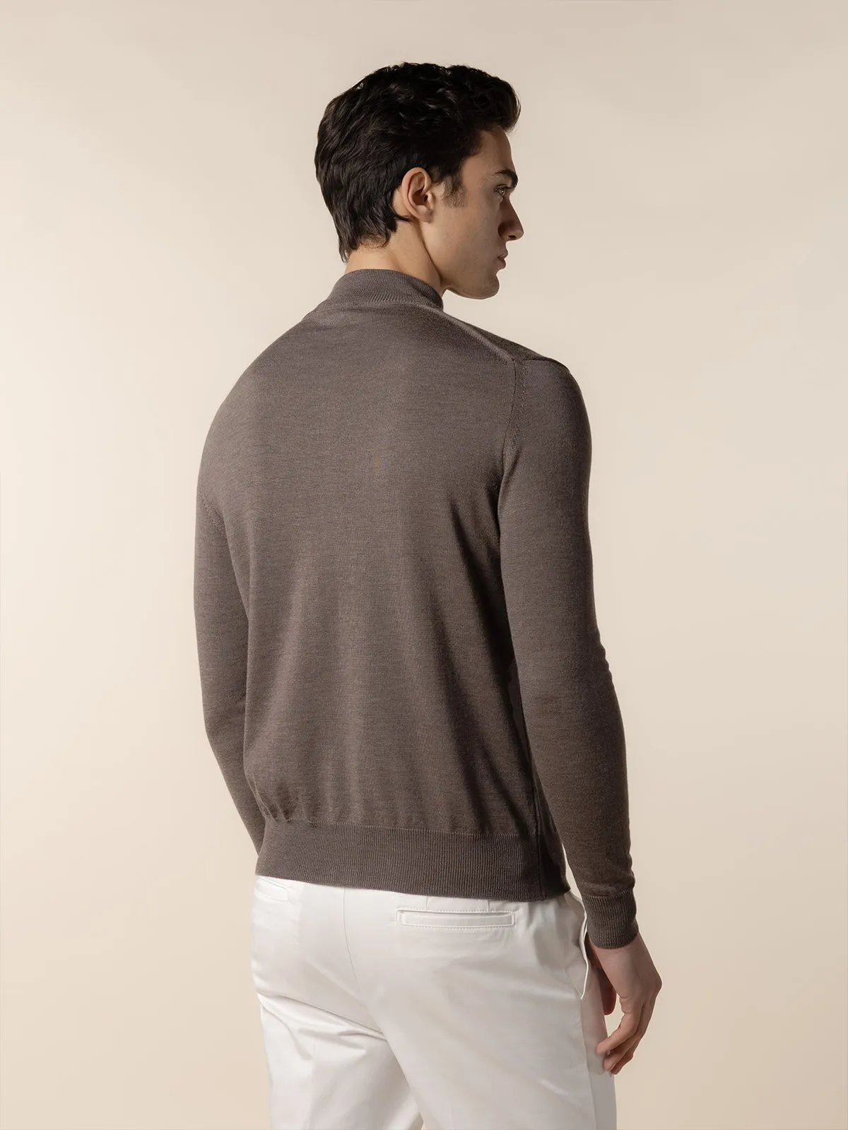 Extrafine Merino Zipper Vest Ash Grey sold by Aurelien product image thumbnail 5