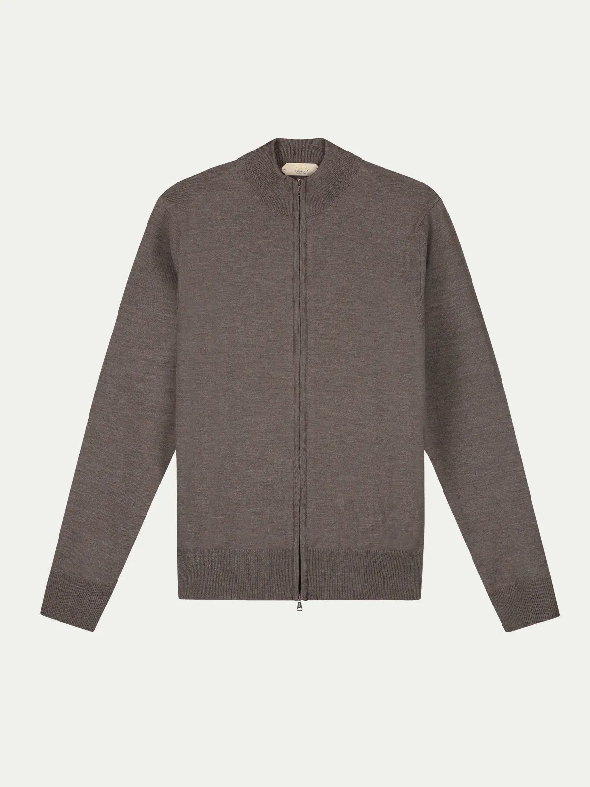 Extrafine Merino Zipper Vest Ash Grey sold by Aurelien