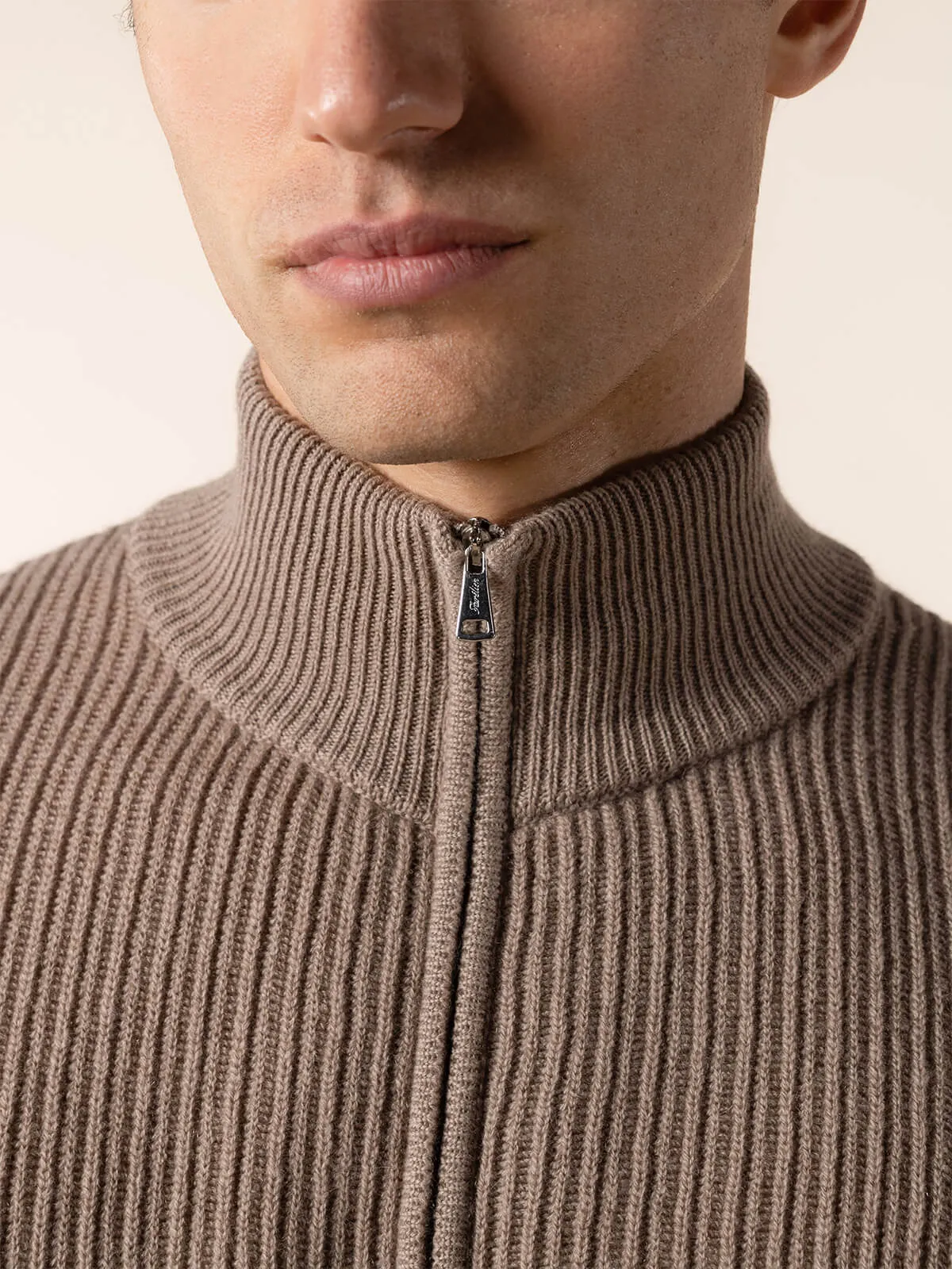 Taupe Rib Vest sold by Aurelien product image thumbnail 4