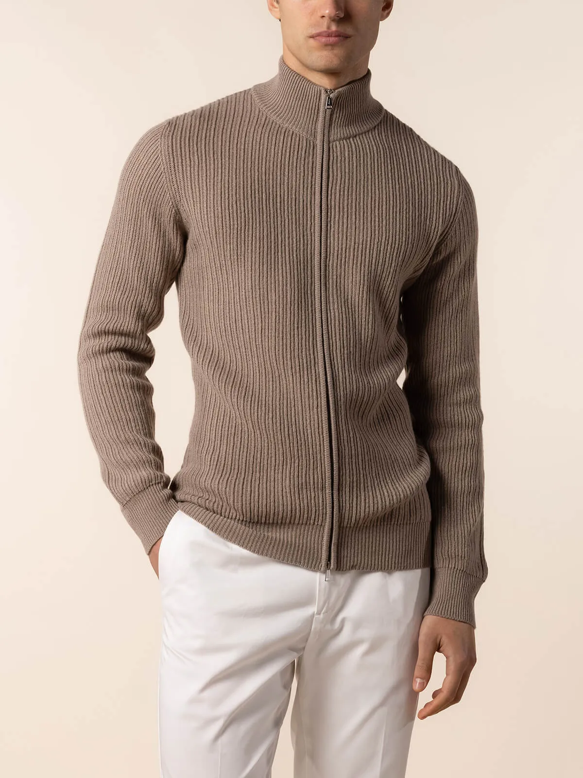 Taupe Rib Vest sold by Aurelien product image thumbnail 2