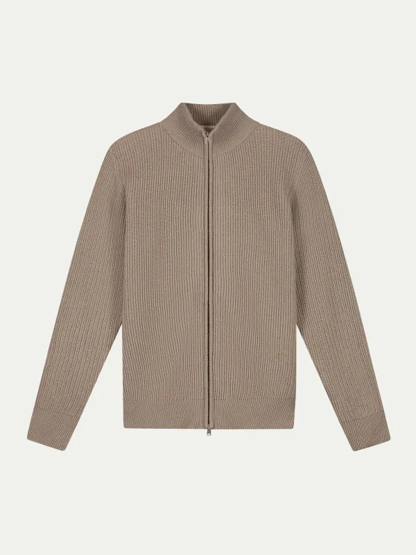 Taupe Rib Vest made by Aurelien