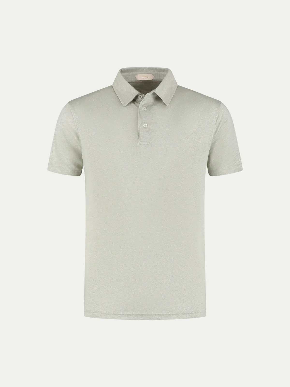 Leisure Green Linen Polo Shirt sold by Aurelien