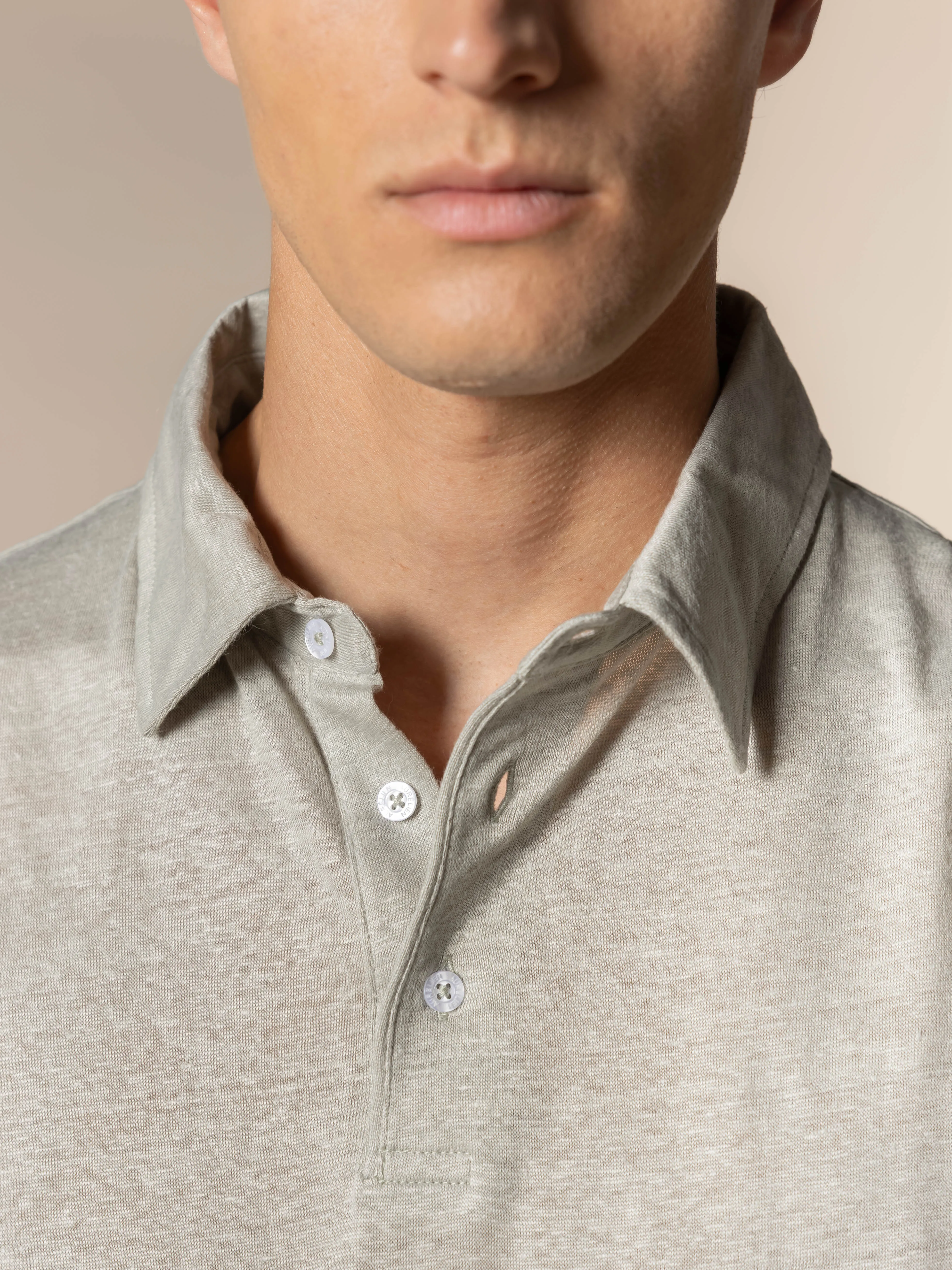 Leisure Green Linen Polo Shirt sold by Aurelien product image thumbnail 4