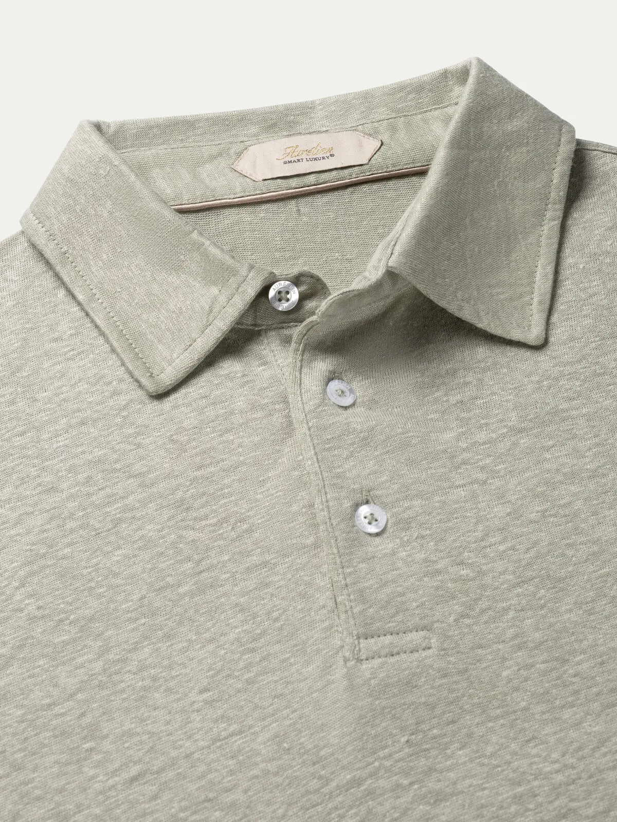 Leisure Green Linen Polo Shirt sold by Aurelien product image thumbnail 3